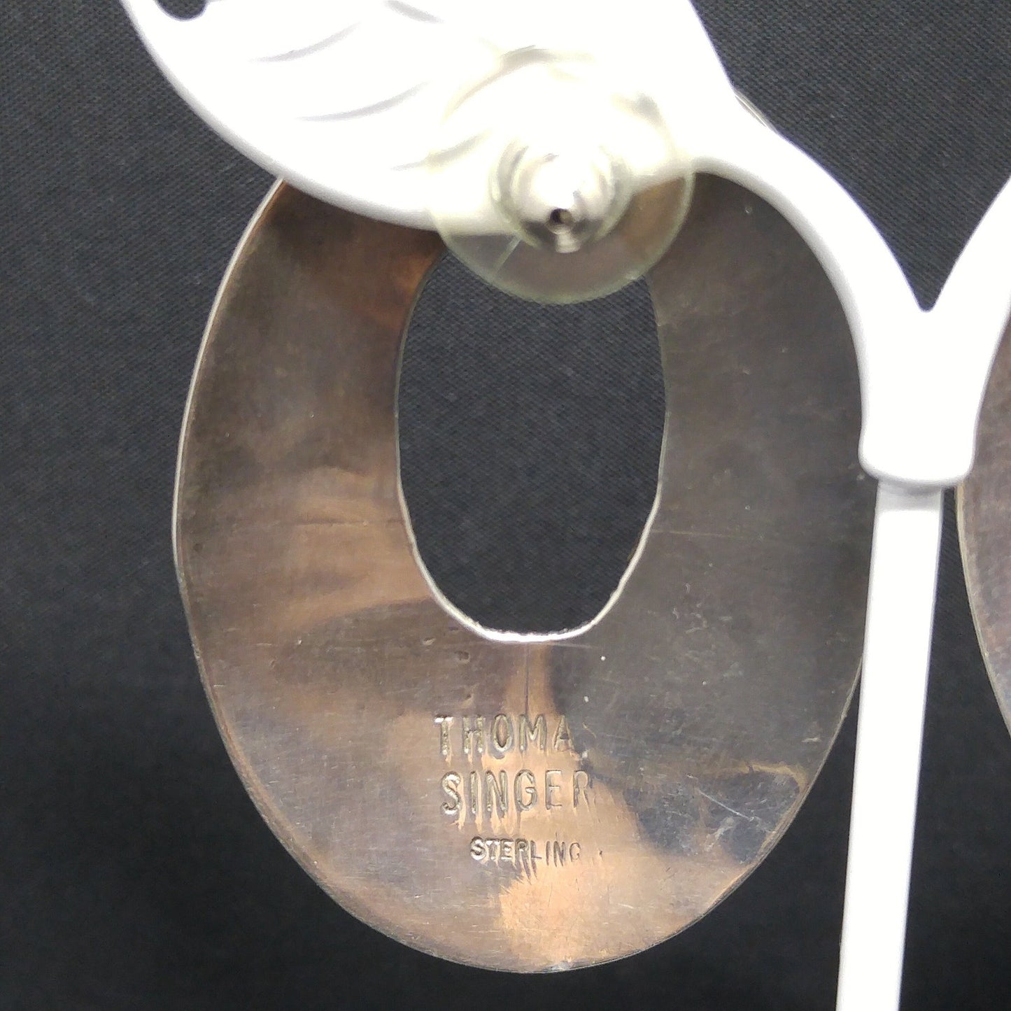 Thomas Singer Sterling Earrings, Navajo Post Silver, 1980's Vintage Jewelry