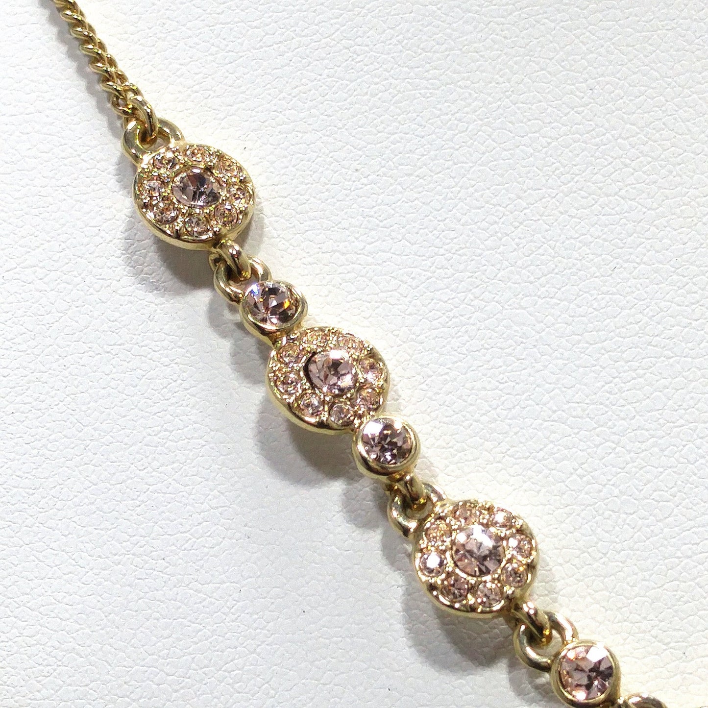 Vintage Givenchy Necklace – Champagne Rhinestone Drop, Adjustable, 1990s