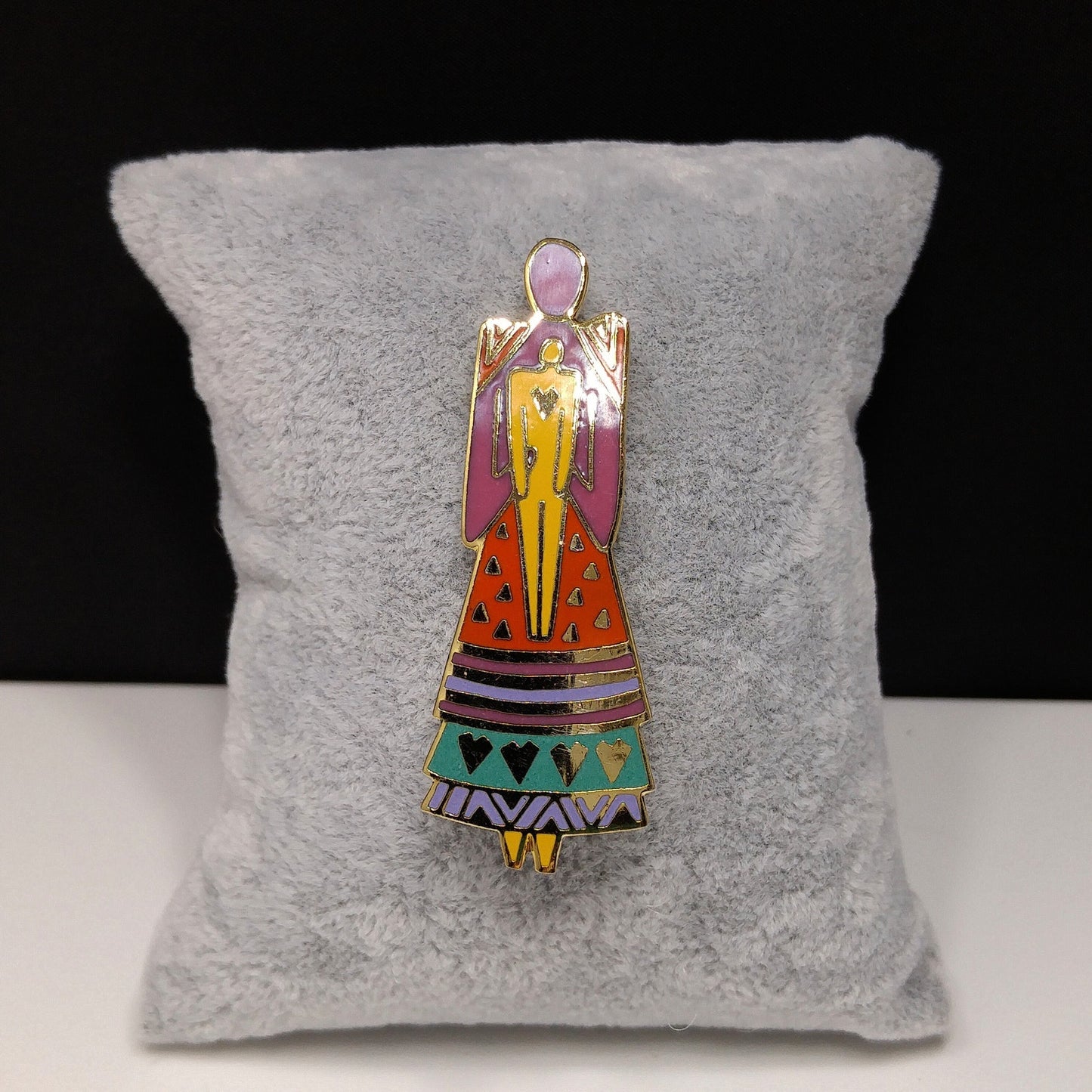 Laurel Burch "Mother and Child" Brooch, 1980s Vintage, Gold Plated