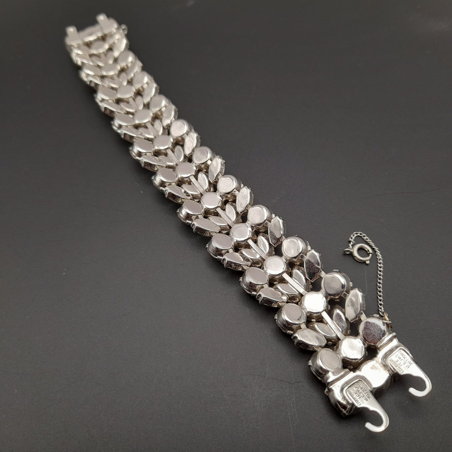 Vintage Eisenberg Ice Wide Rhinestone Bracelet | 1950s Bridal Statement