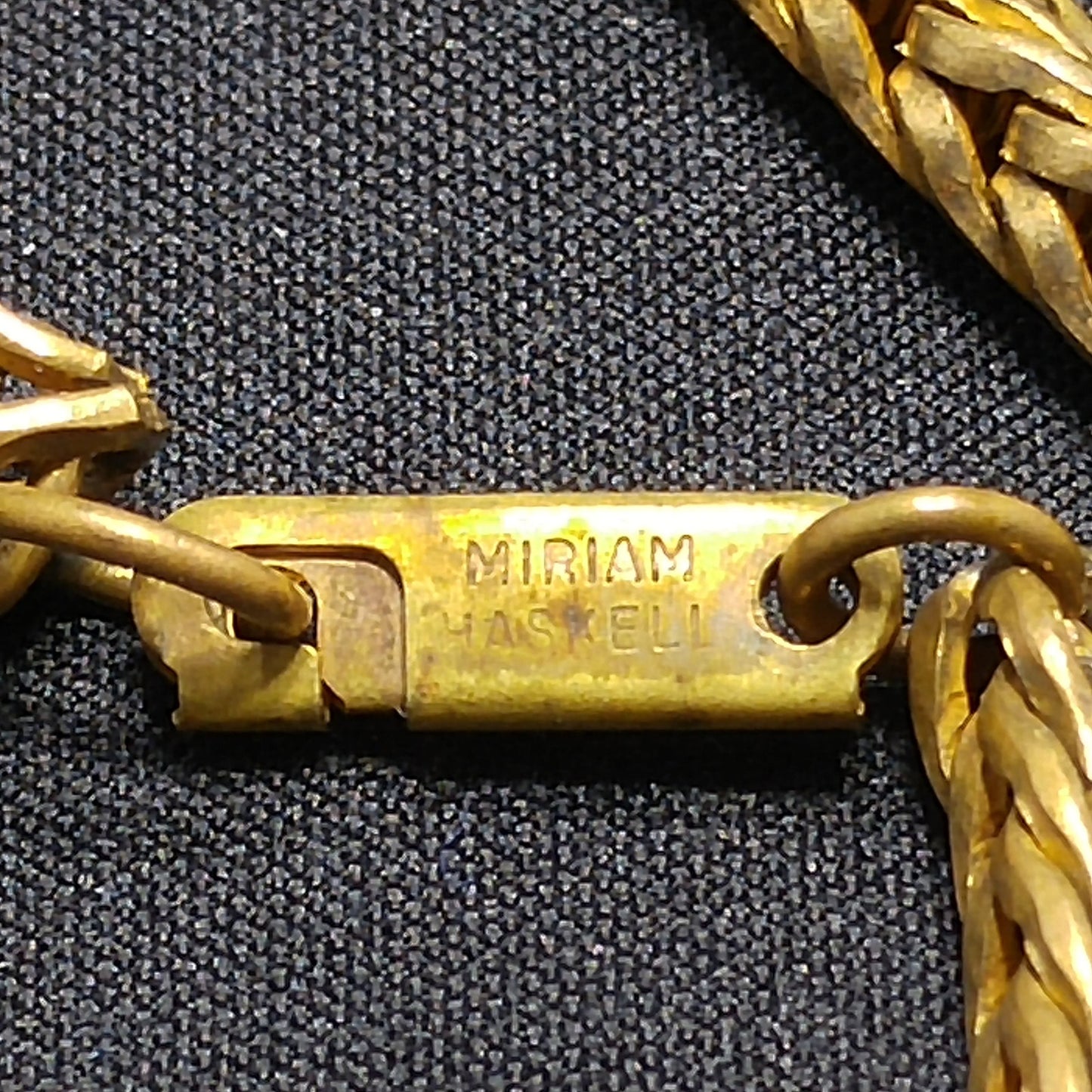 Miriam Haskell Brass Wheat Chain Long Necklace, 30 Inches, 1940s Vintage Jewelry