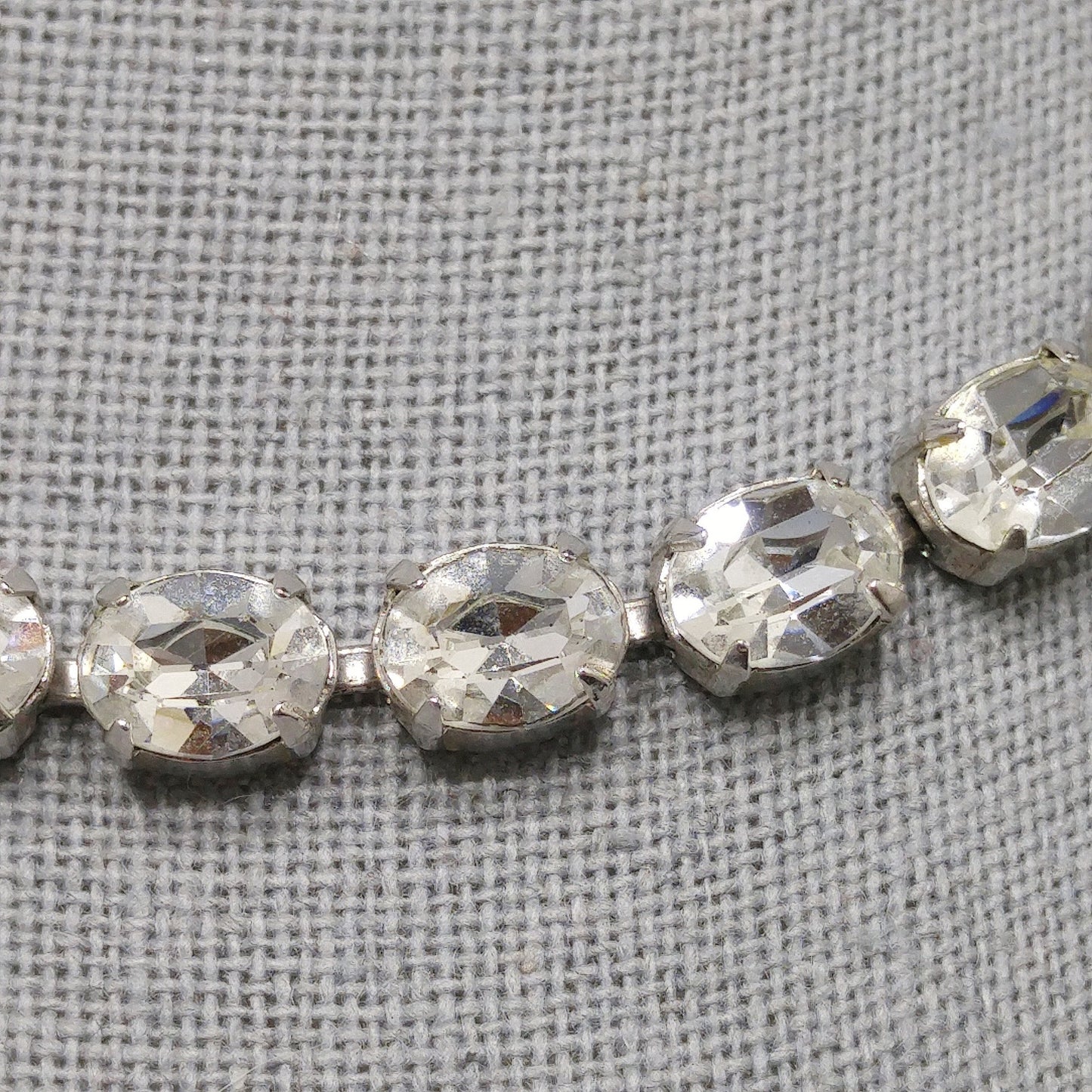 Weiss Rhinestone Choker Necklace, Oval Cut Wedding Necklace, 1950s Vintage Jewelry