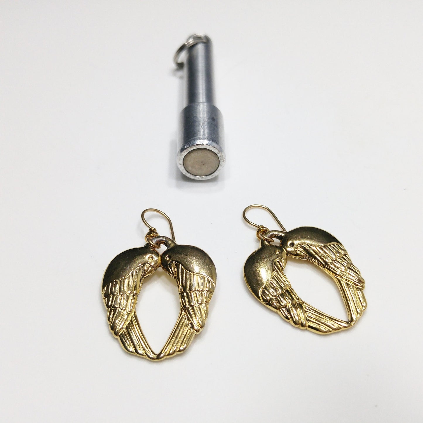 Vintage Laurel Burch Song Sparrows Earrings, Gold Plated