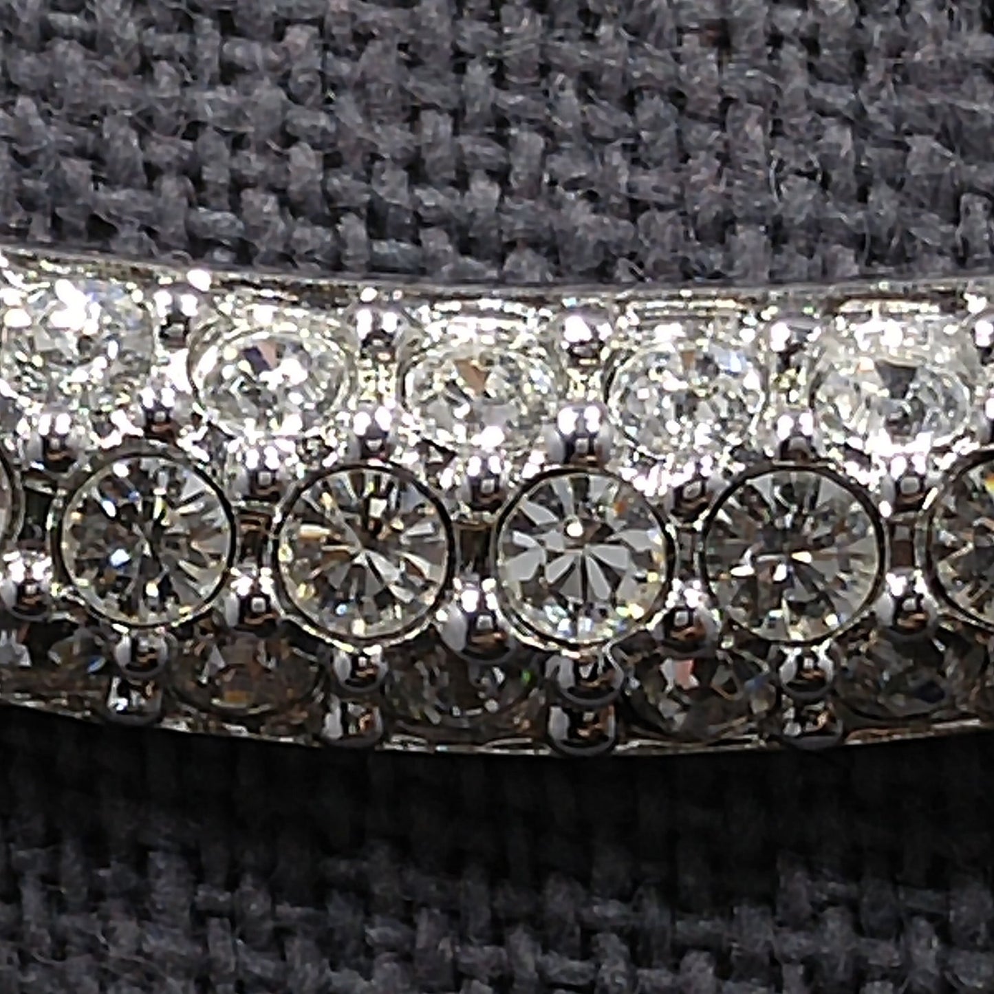 Vintage Swarovski Necklace – Rhodium Plated Pavé Clear Rhinestones, 1990s