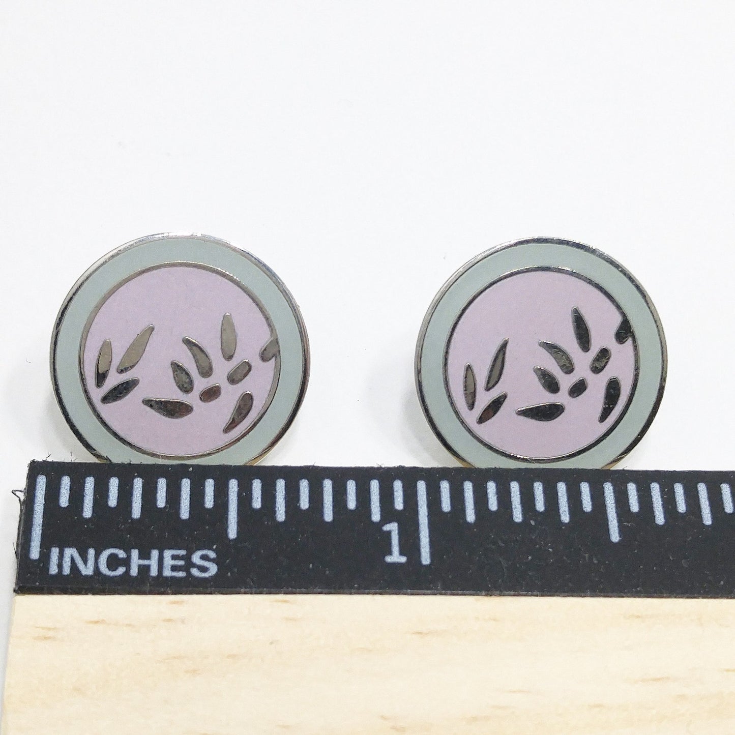 Vintage Laurel Burch "Bamboo" Post Earrings, Pastel Enamel, Gold Plated, 1980s