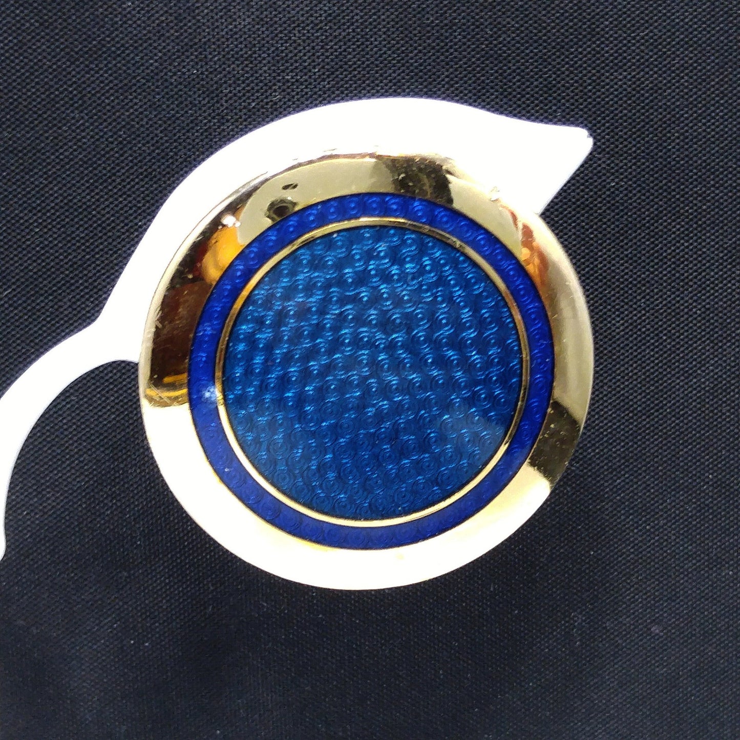 Laurel Burch "Victoria" Clip Earrings, Blue Enamel, Gold Plated, 1980s Vintage