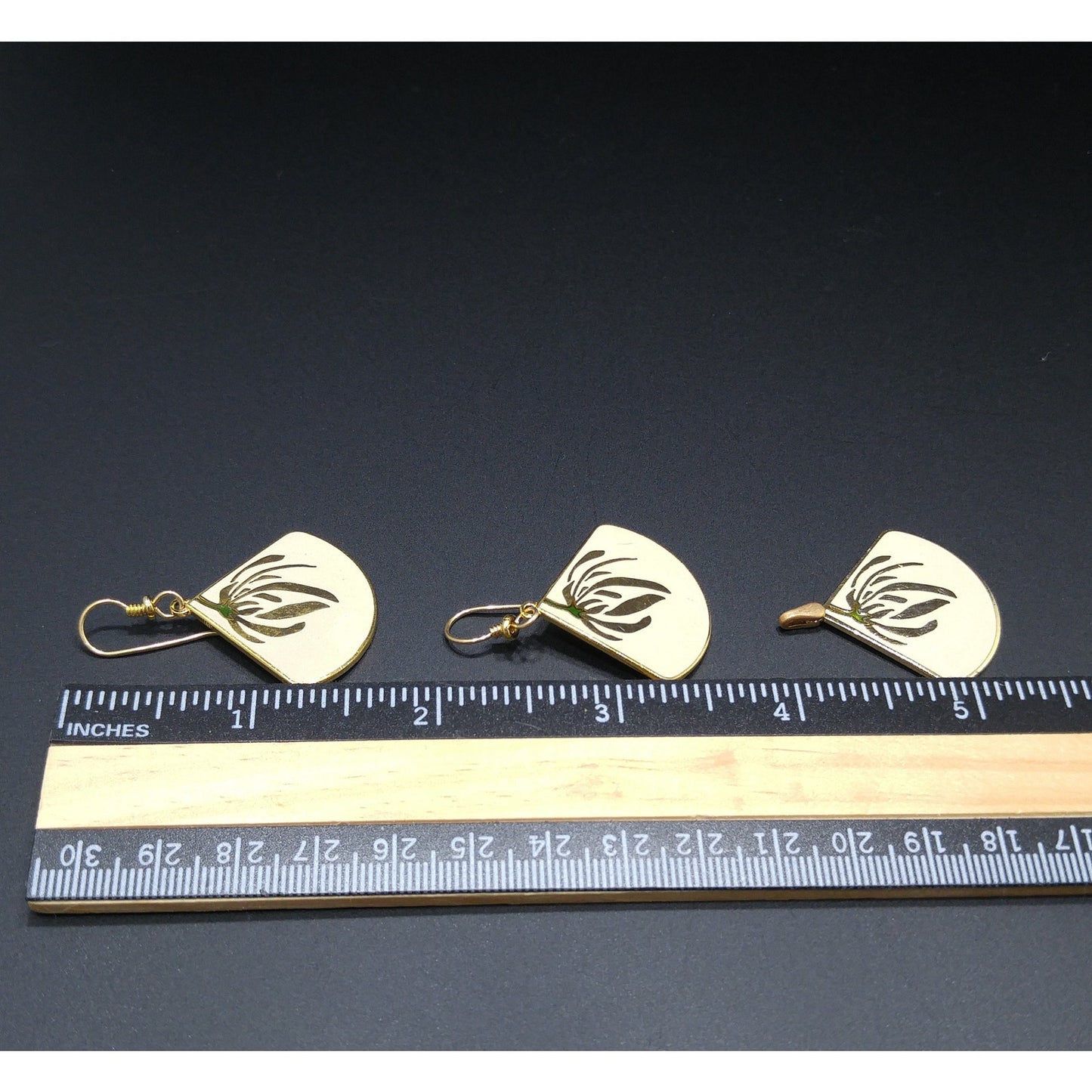Laurel Burch Willow Earrings & Pendant, Creamy White Enamel, Gold Plated, 1980s Vintage Jewelry