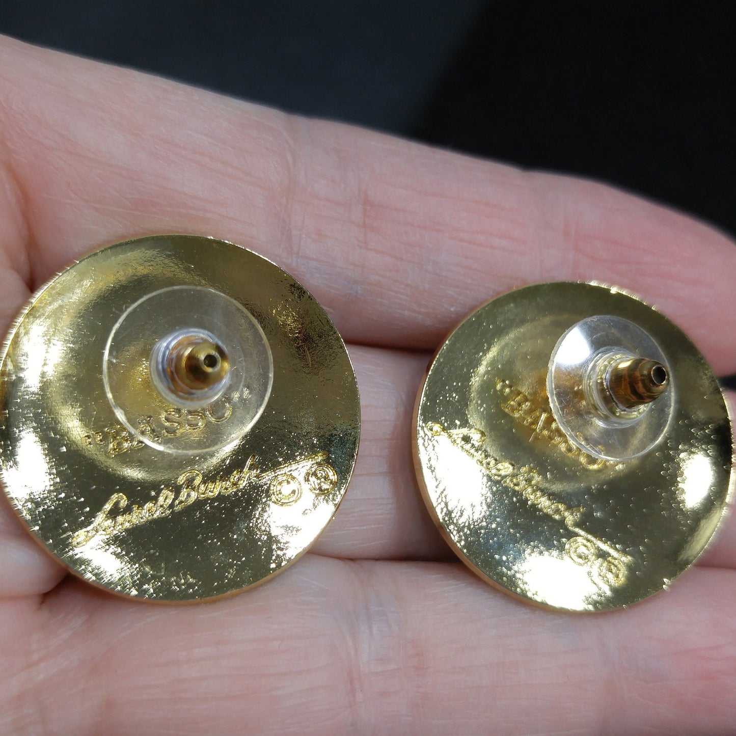 Laurel Burch BASSO Dog Earrings, Gold Plated, 1980s Vintage Jewelry