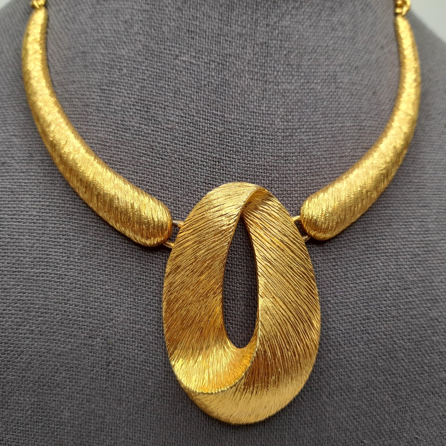 Piscitelli Gold Plated Pendant Necklace, Made in USA, Vintage Jewelry