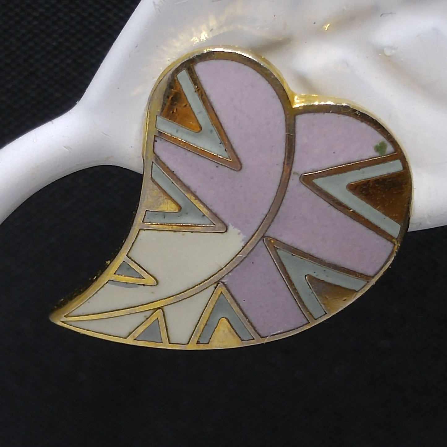 Laurel Burch "Petite Petal" Post Earrings, Lavender Leaves, Gold Plated, 1980s