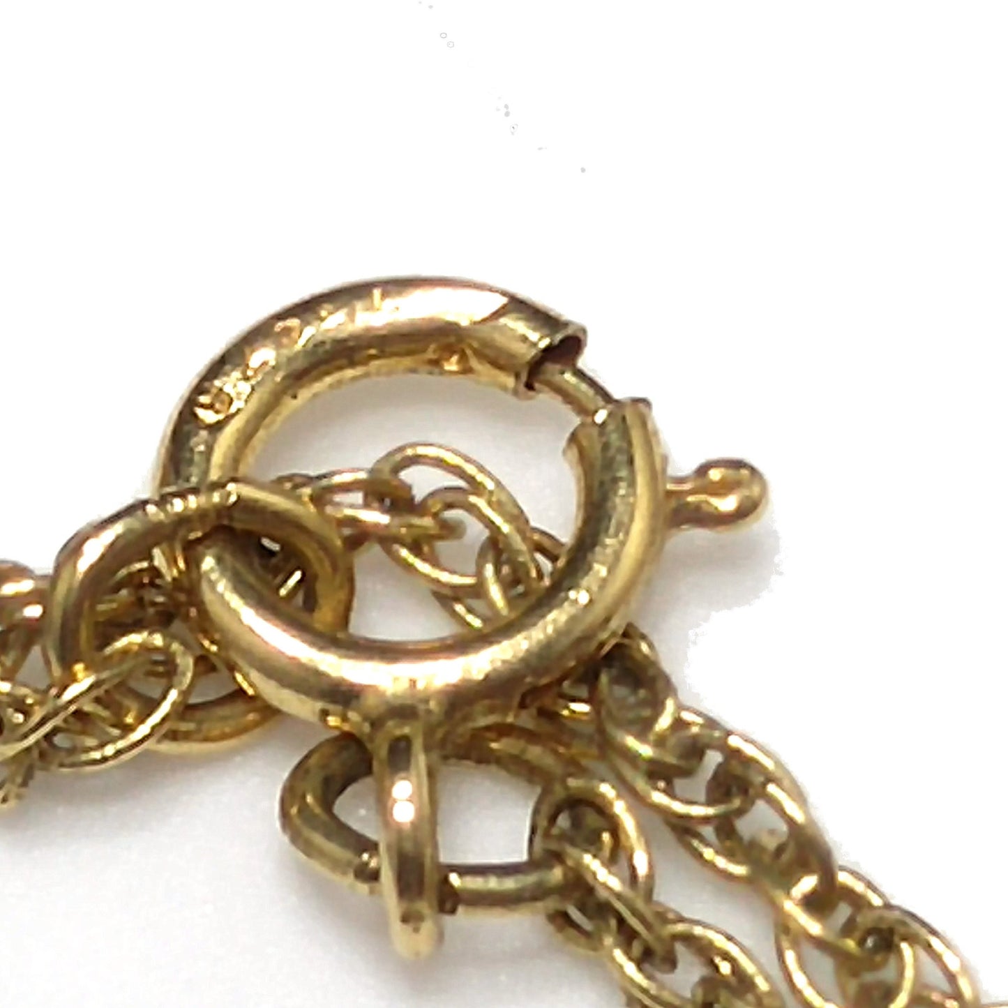 Sterling 18K Gold Wash Pendant Necklace, Clear Rhinestones, 1990s Vintage Jewelry
