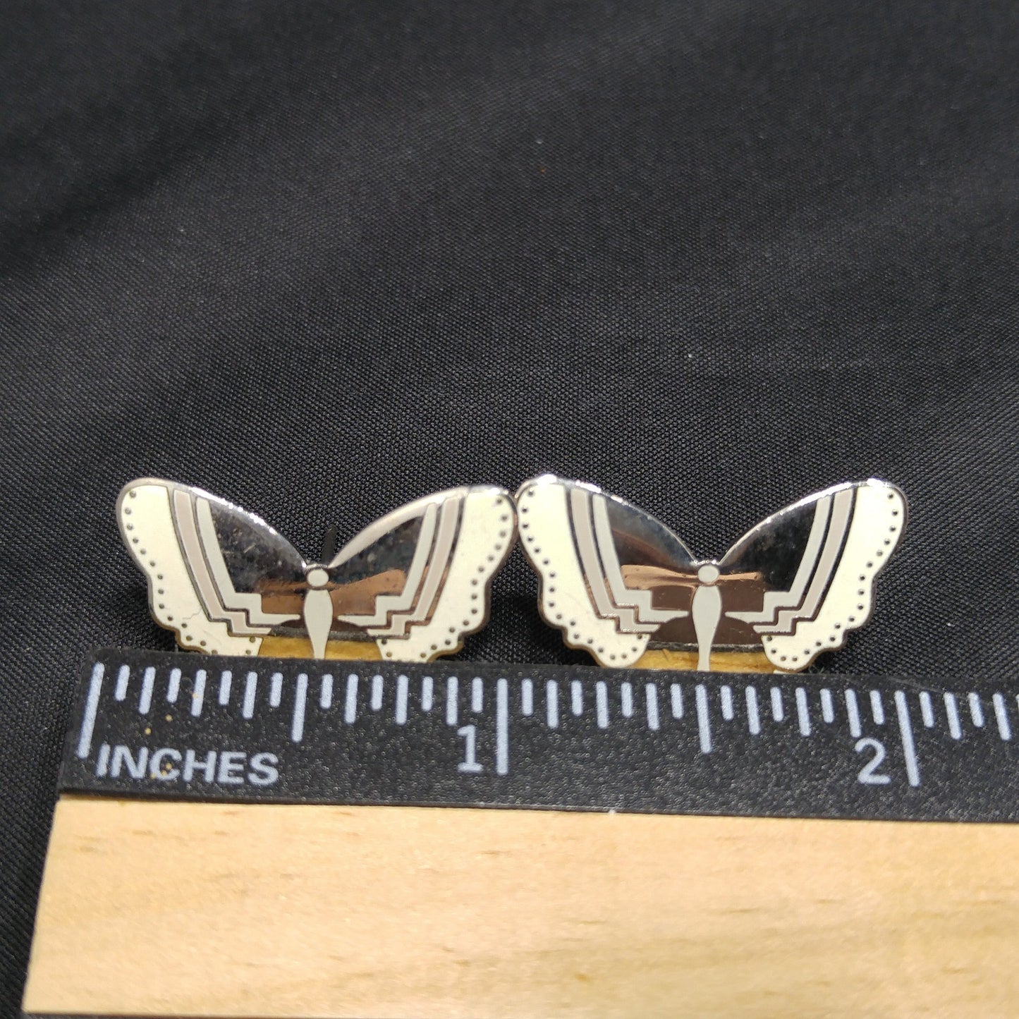 Laurel Burch "Papillon" Post Earrings, Butterfly Cloisonné Enamel, 1980s Vintage