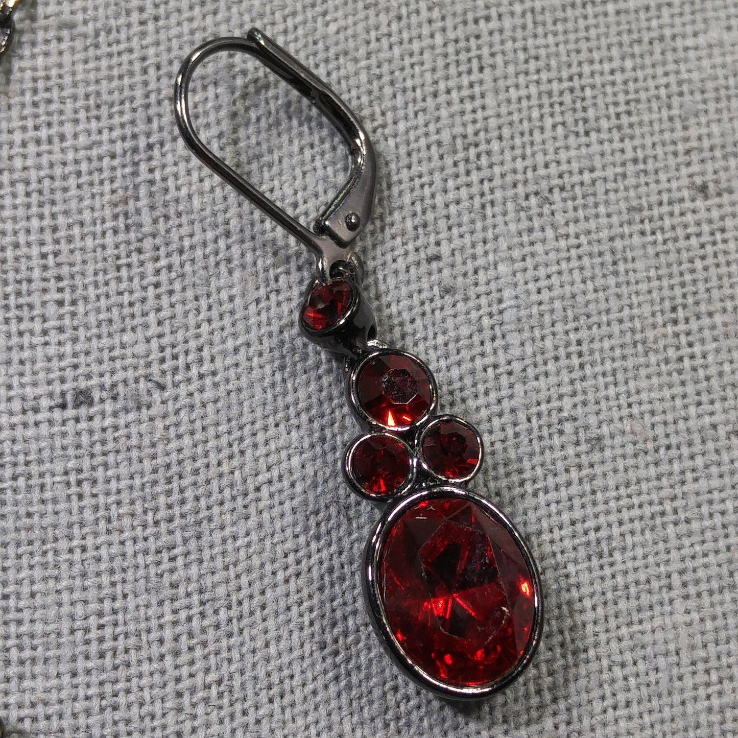 Givenchy Red Rhinestone Jewelry Set, Necklace, Bracelet & Earrings, Vintage