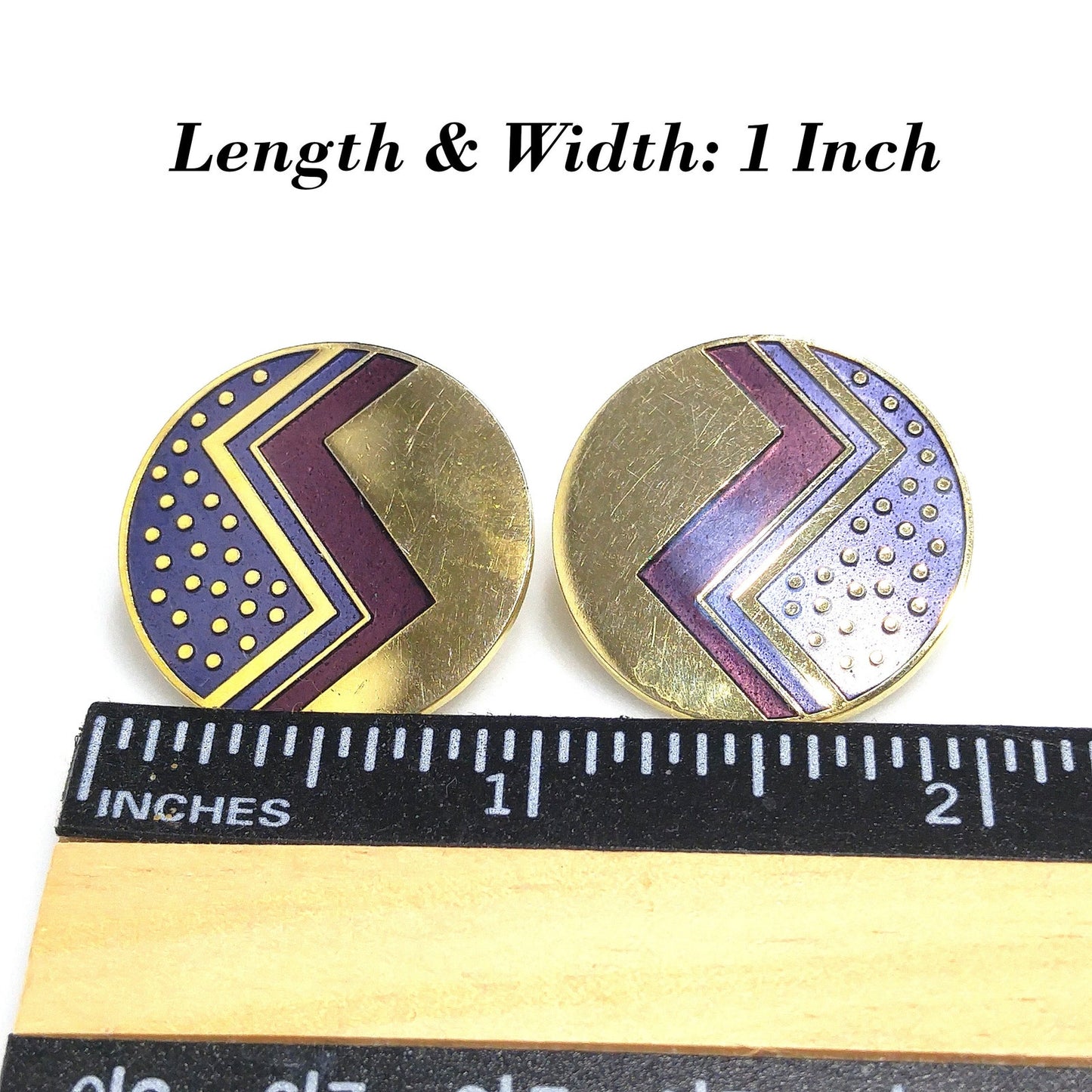 Vintage Laurel Burch Cloisonne Enamel Post Earrings, Gold Plated