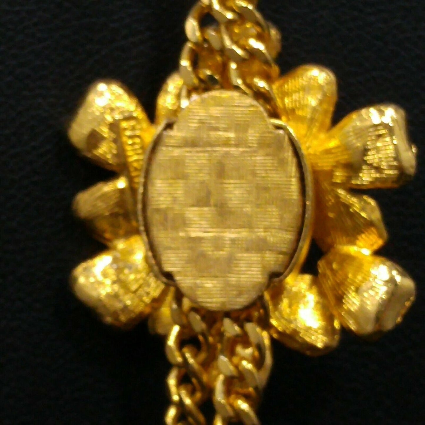 Vintage Florenza Lariat Floral Pendant, Gold Plated, Adjustable, 1960s Vintage Jewelry