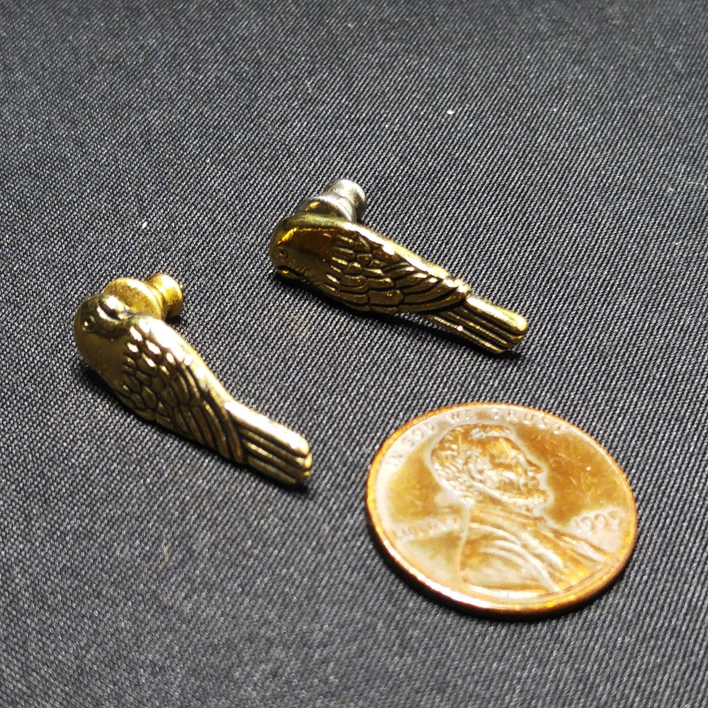 Laurel Burch Lorikeets Post Earrings, Gold Plated, 1980s Vintage Jewelry