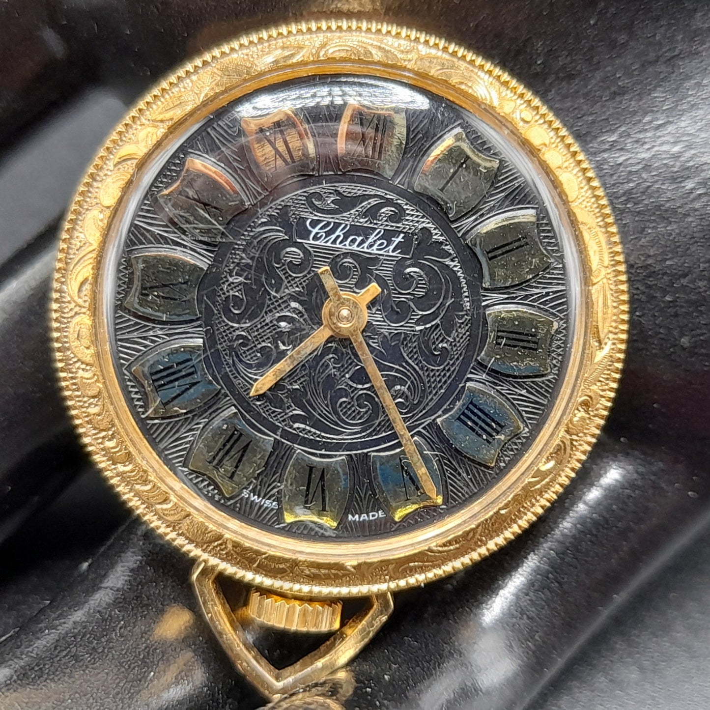 Vintage Chalet Watch Pendant, Runs, Wind-up, Swiss Made, Working