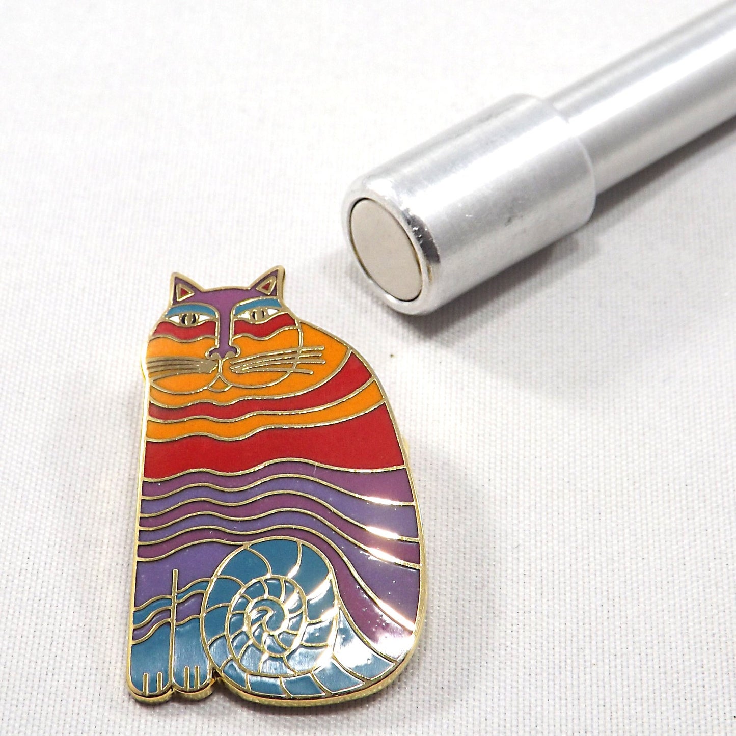 Laurel Burch "Rainbow Cats" Brooch, 1980s Vintage Jewelry