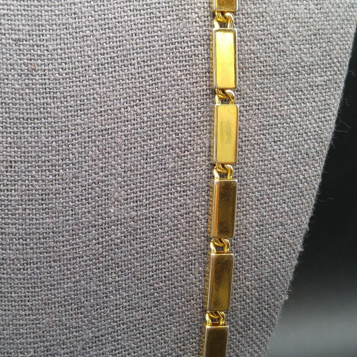 Monet Long Link Necklace, Gold Plated, 1970s Vintage Jewelry