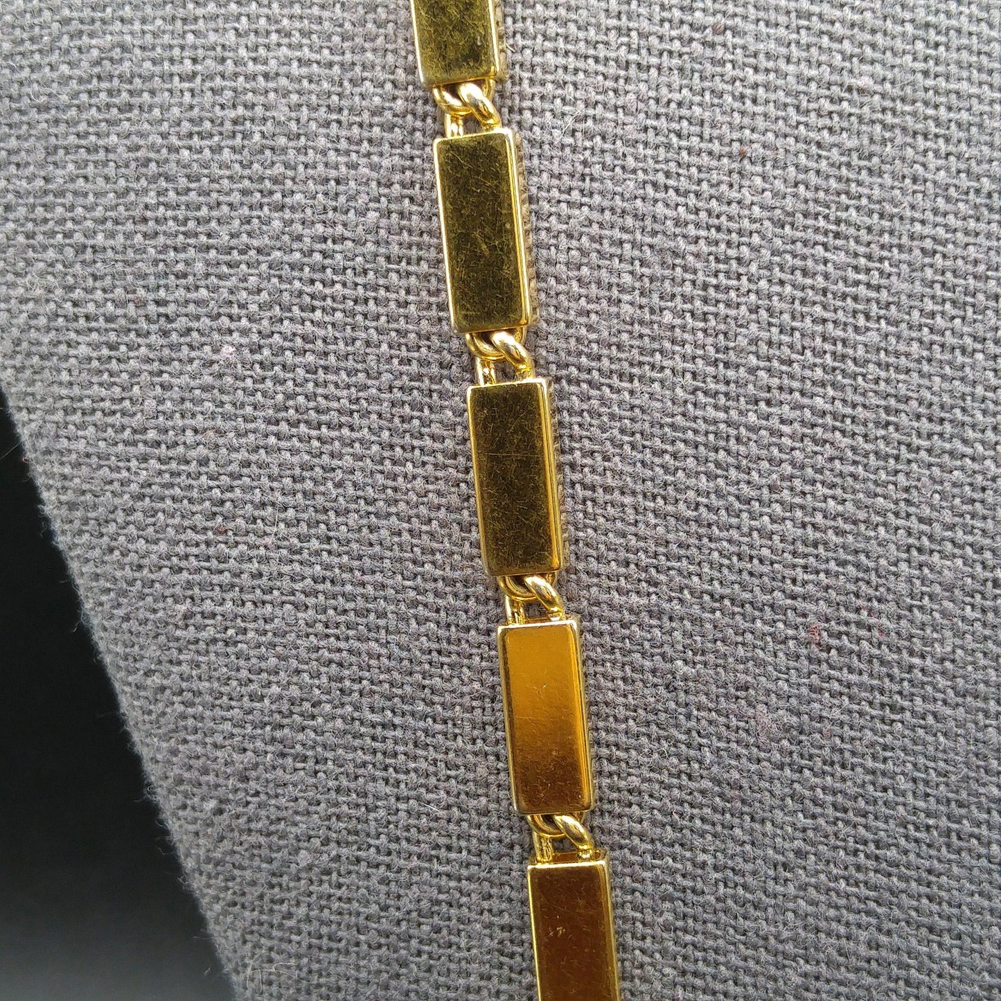 Monet Long Link Necklace, Gold Plated, 1970s Vintage Jewelry