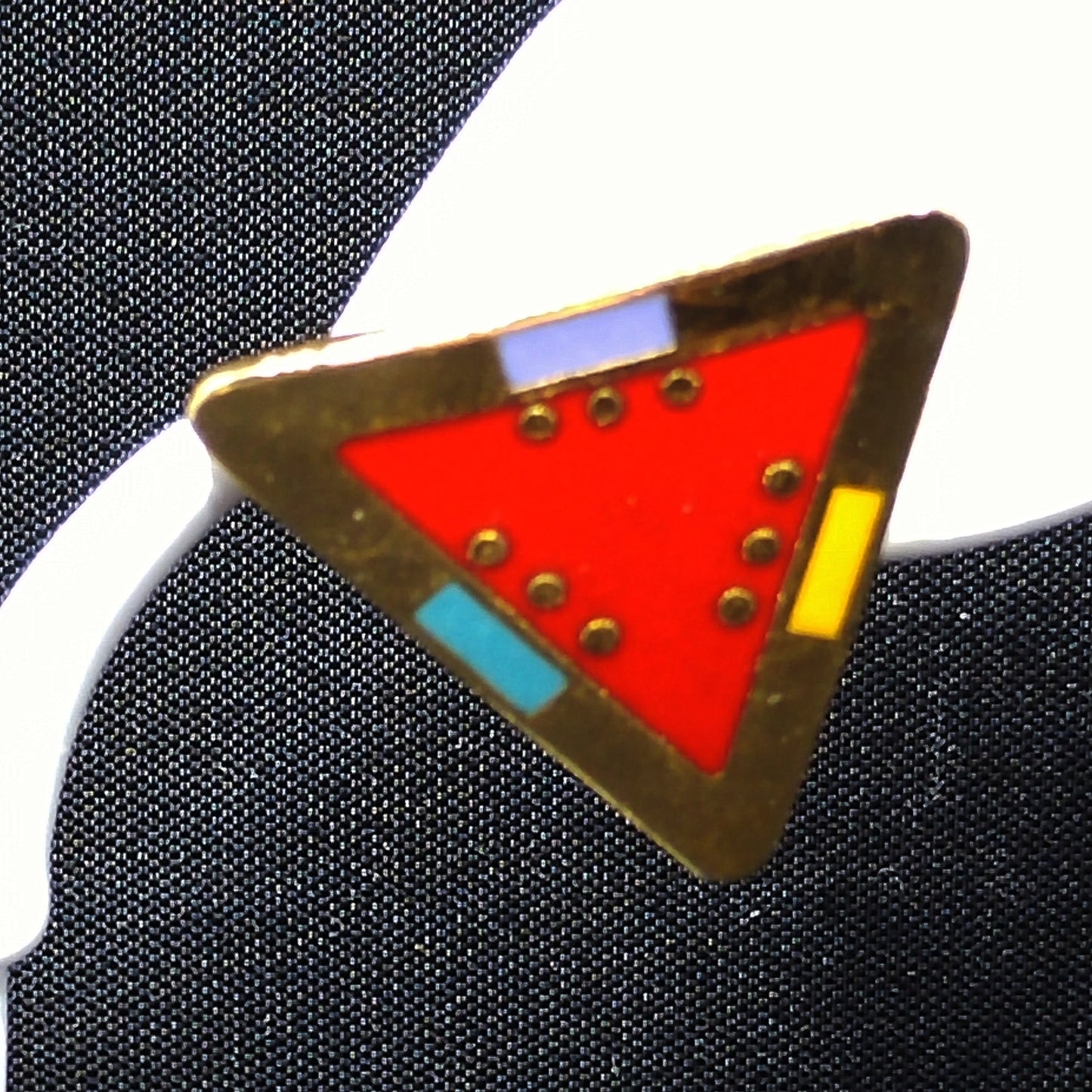 Laurel Burch "For Marie" Geometric Post Earrings, Gold Plated, 1980s Vintage Jewelry