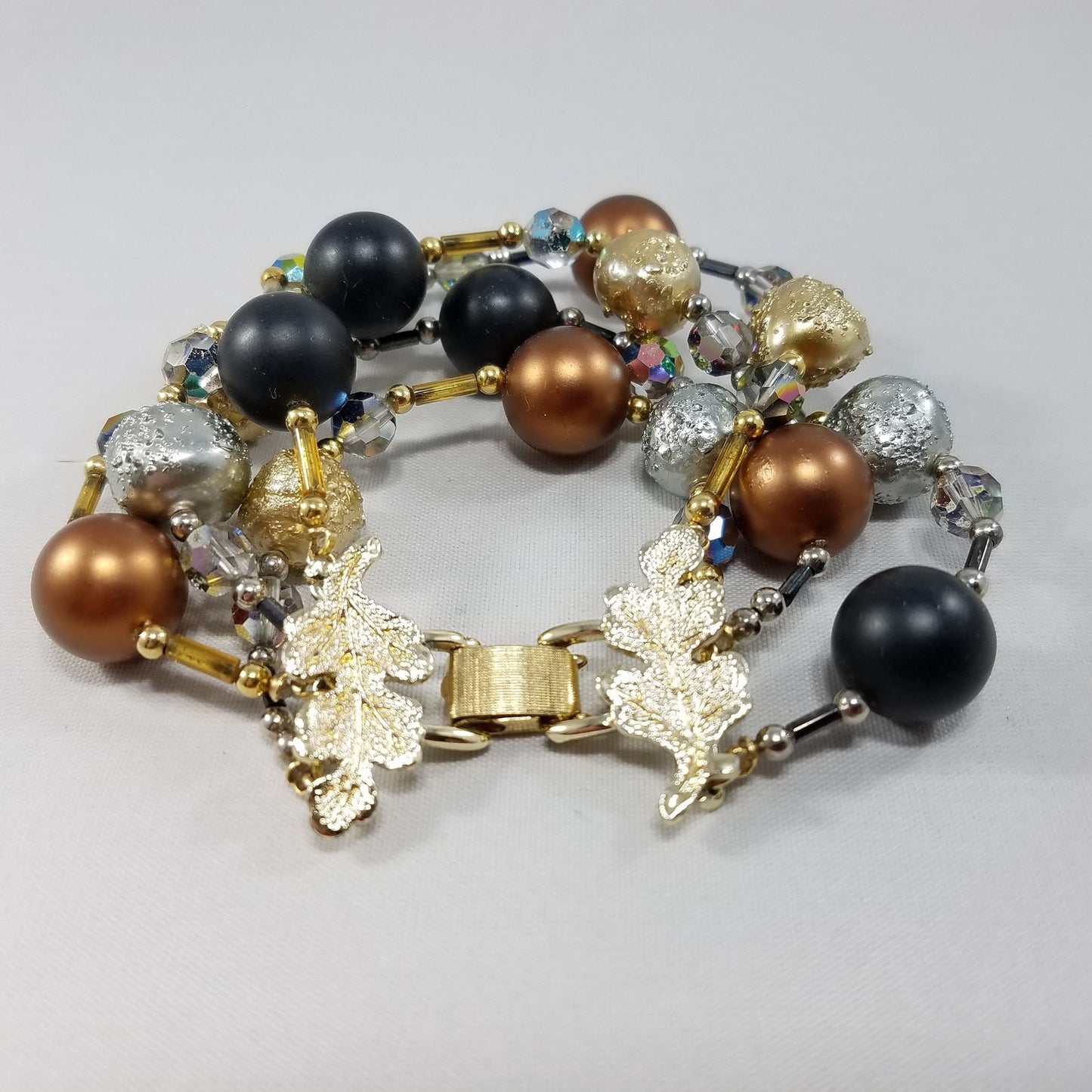 Vintage Vendome Beaded Bracelet, 4 Strands Crystal Aurora Borealis Beads