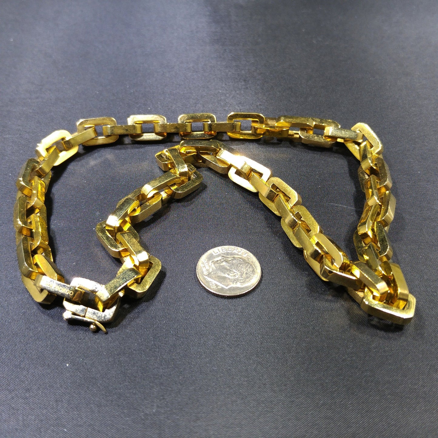 Eddie Borgo Linked Chain Necklace, Gold Plated, Handmade Vintage Jewelry