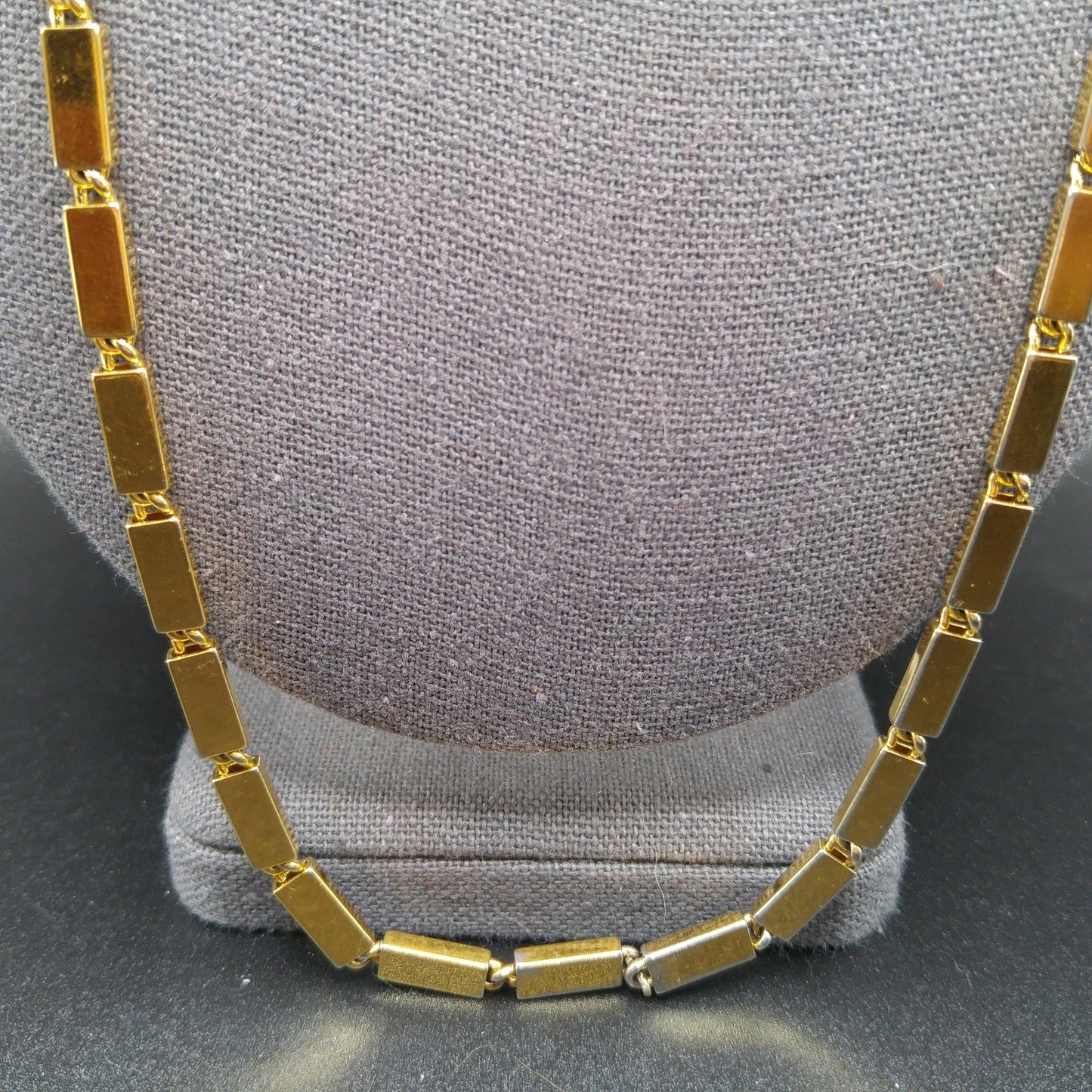 Monet Long Link Necklace, Gold Plated, 1970s Vintage Jewelry