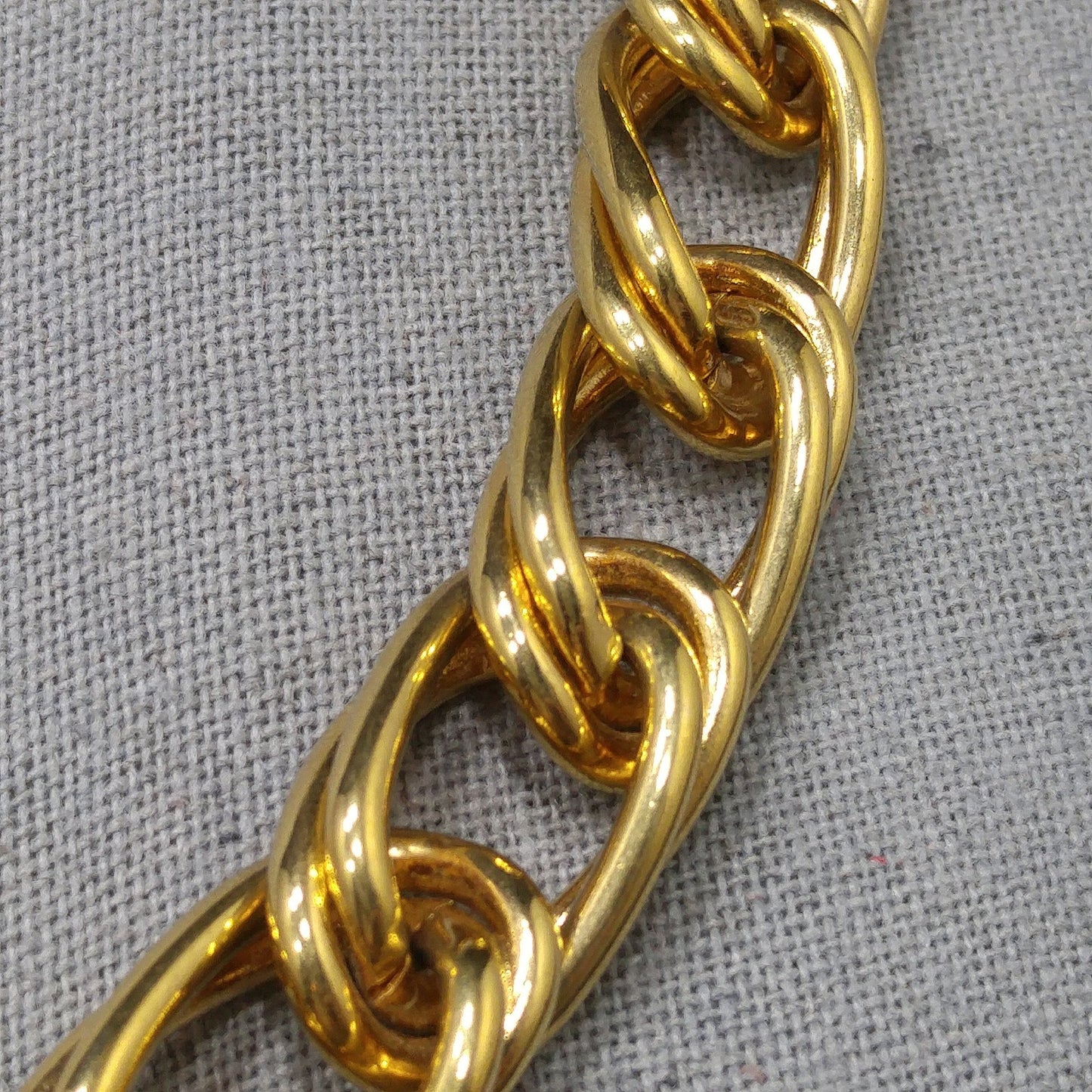 Monet Double Loop Chain Necklace, Gold Plated, 1980s Vintage Jewelry