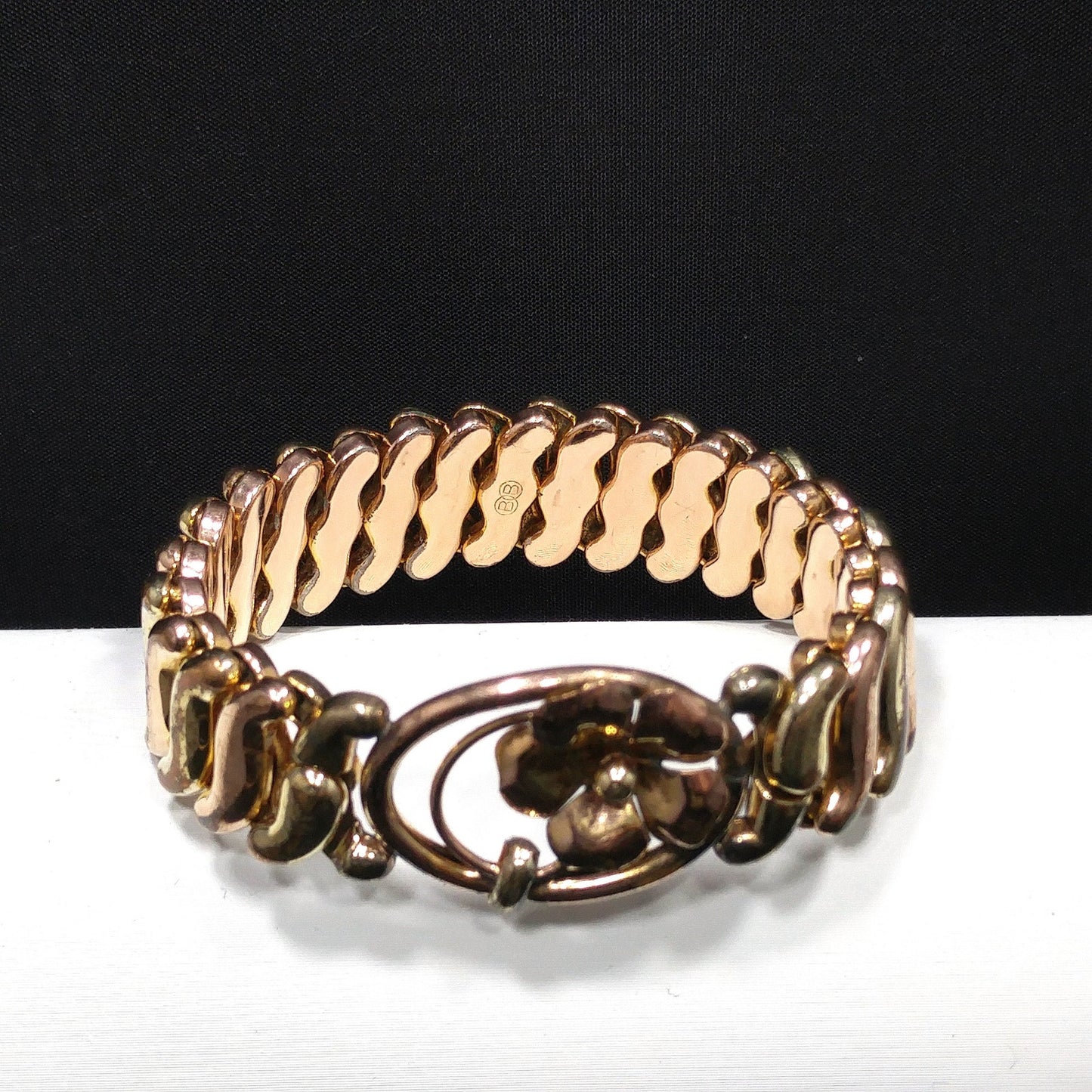 Binder Brothers Expansion Bracelet, Floral Openwork, 1920s Vintage Jewelry