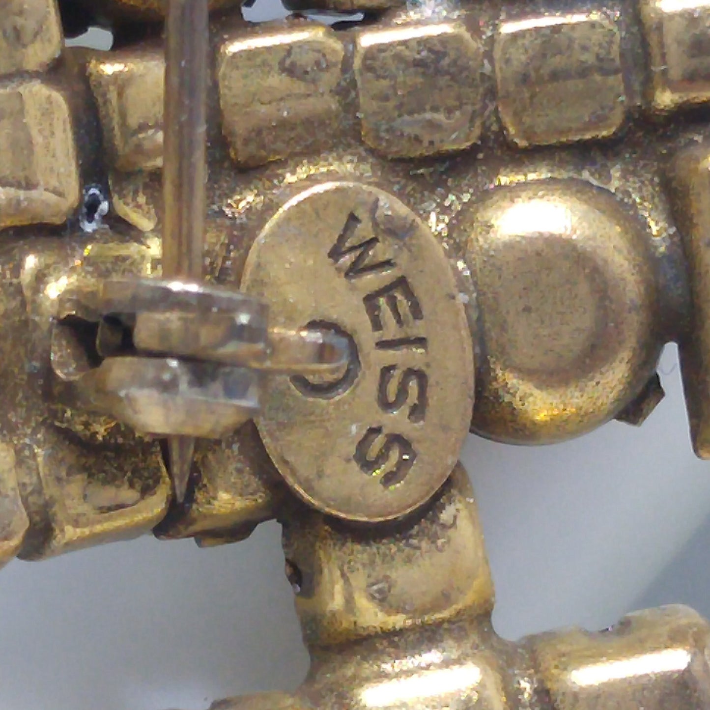 Weiss Christmas Tree Brooch, Five Baguette Candles, Book Piece, 1950s Vintage