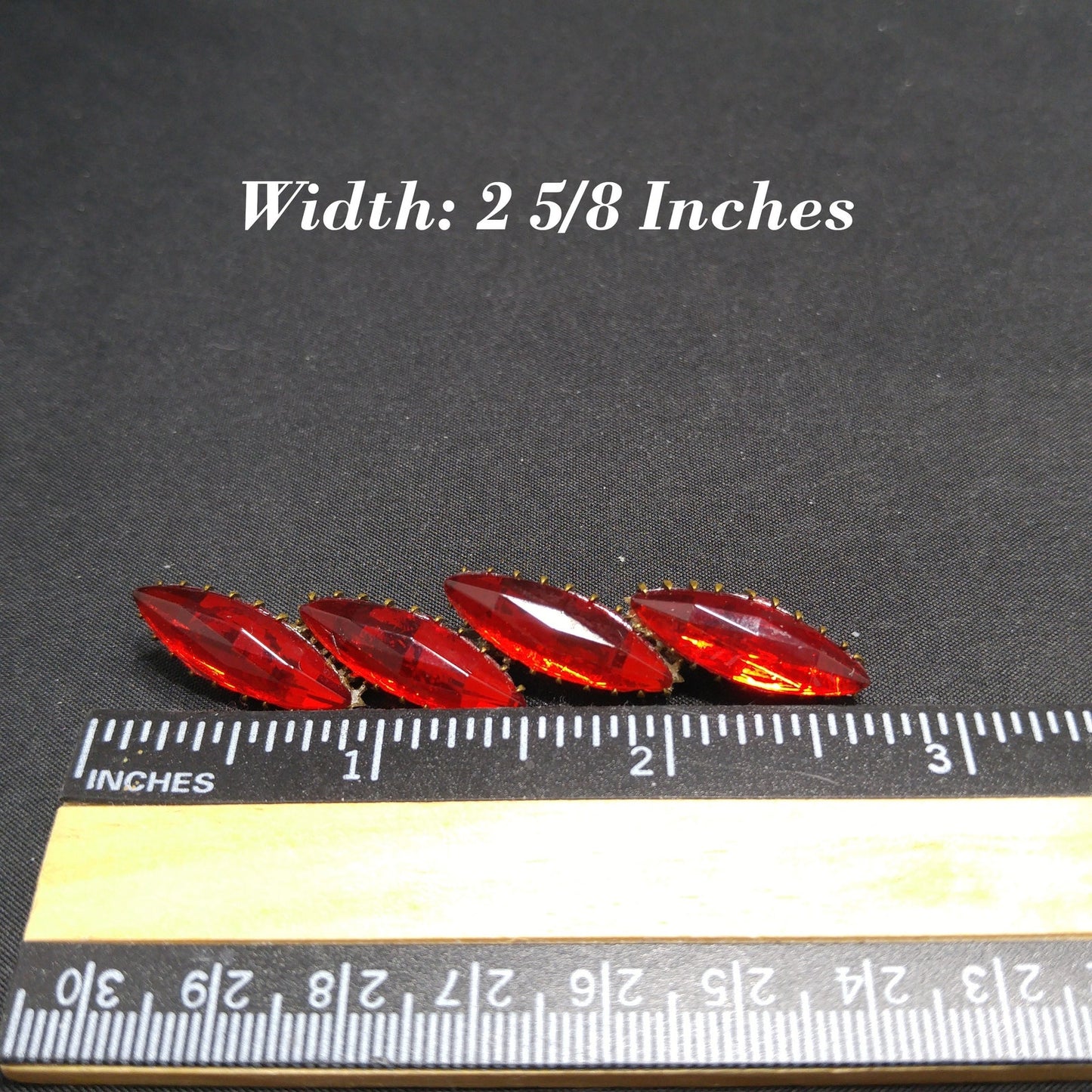 Victorian Red Rhinestone Bar Brooch, Dogtooth Prongs, 1900s Antique Jewelry