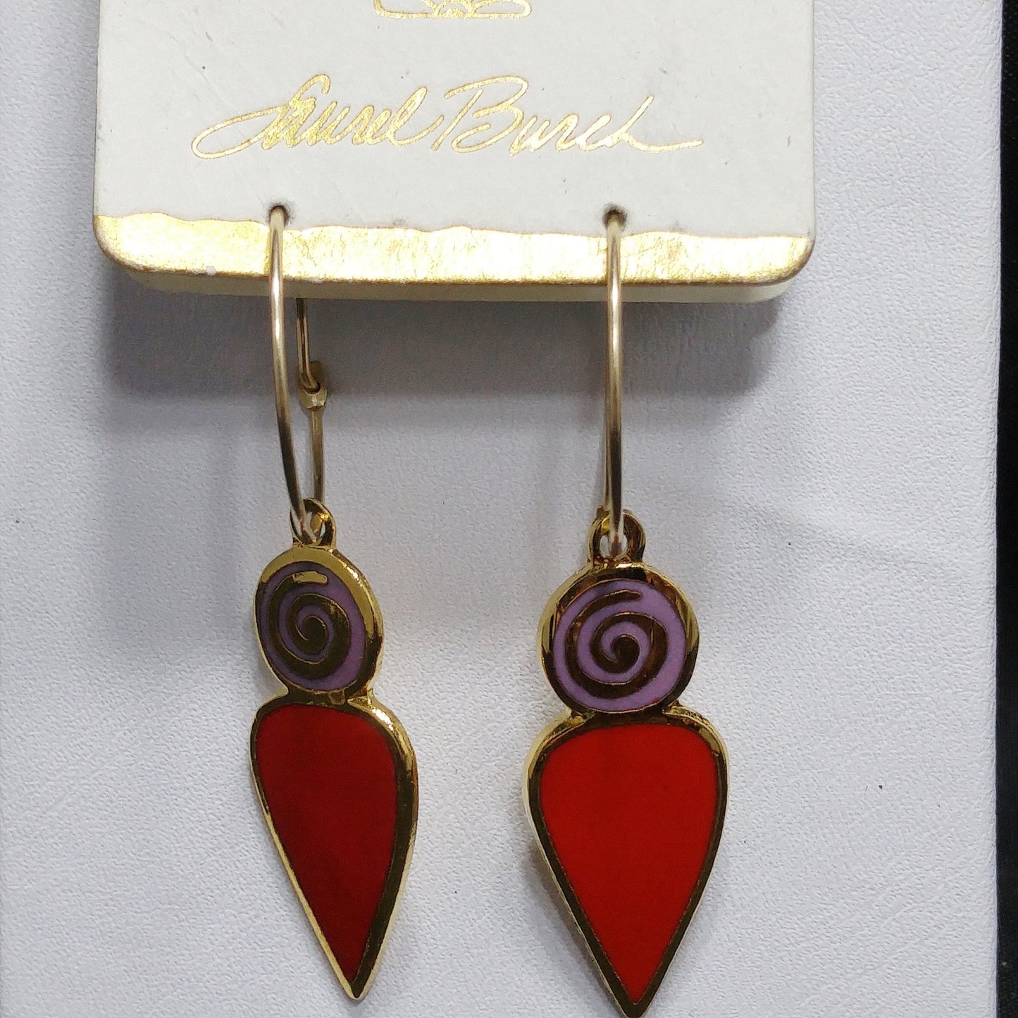 Laurel Burch "Femina" 1993 Earrings, Gold Over Sterling, 1990s Vintage Jewelry