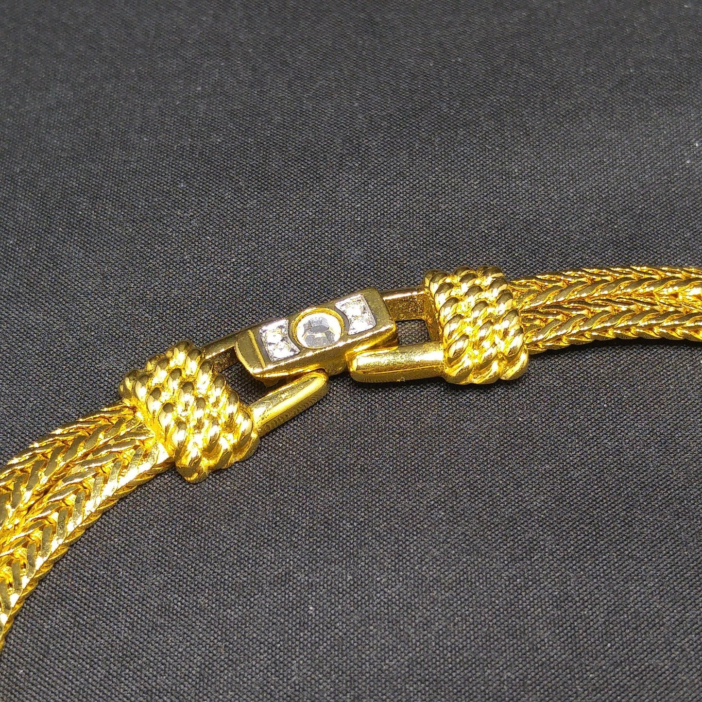 Vintage Swarovski Necklace & Bracelet Set – Gold Plated, Clear Crystals, 1980s–1990s