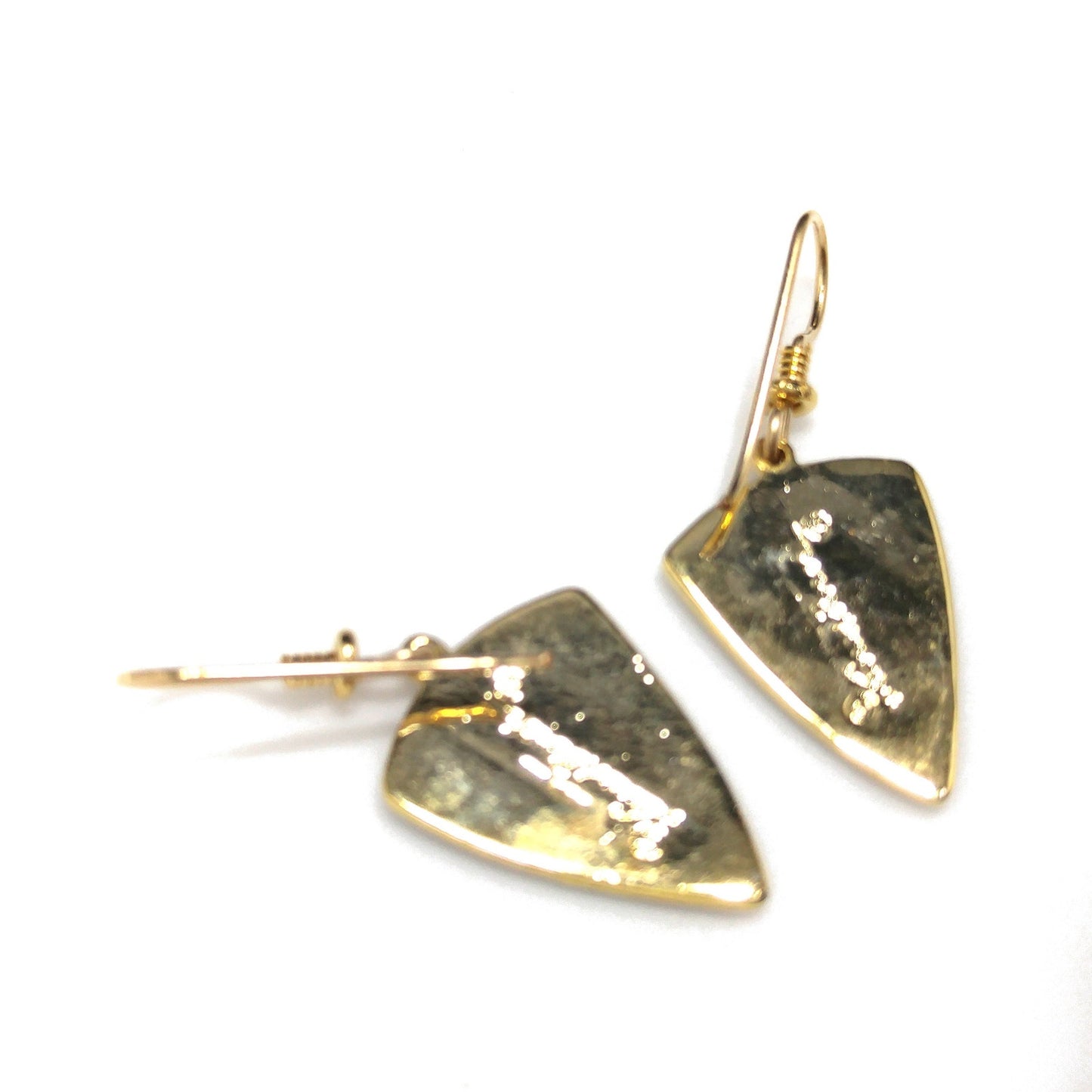 Vintage Laurel Burch Gold Plated Dangle Earrings, Enamel Teal Purple Red