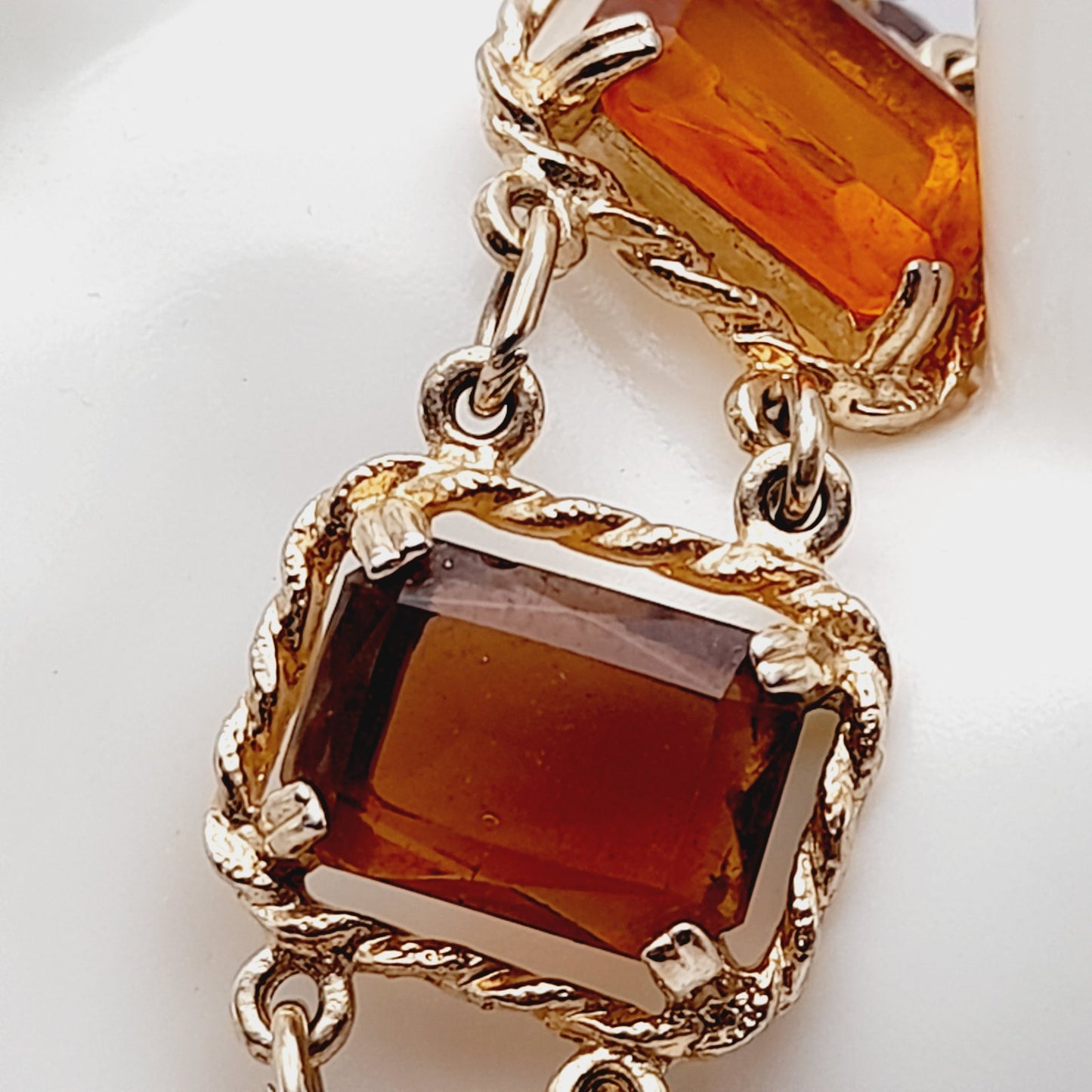 Vintage Sarah Coventry Light Dark Topaz Link Bracelet 1970s