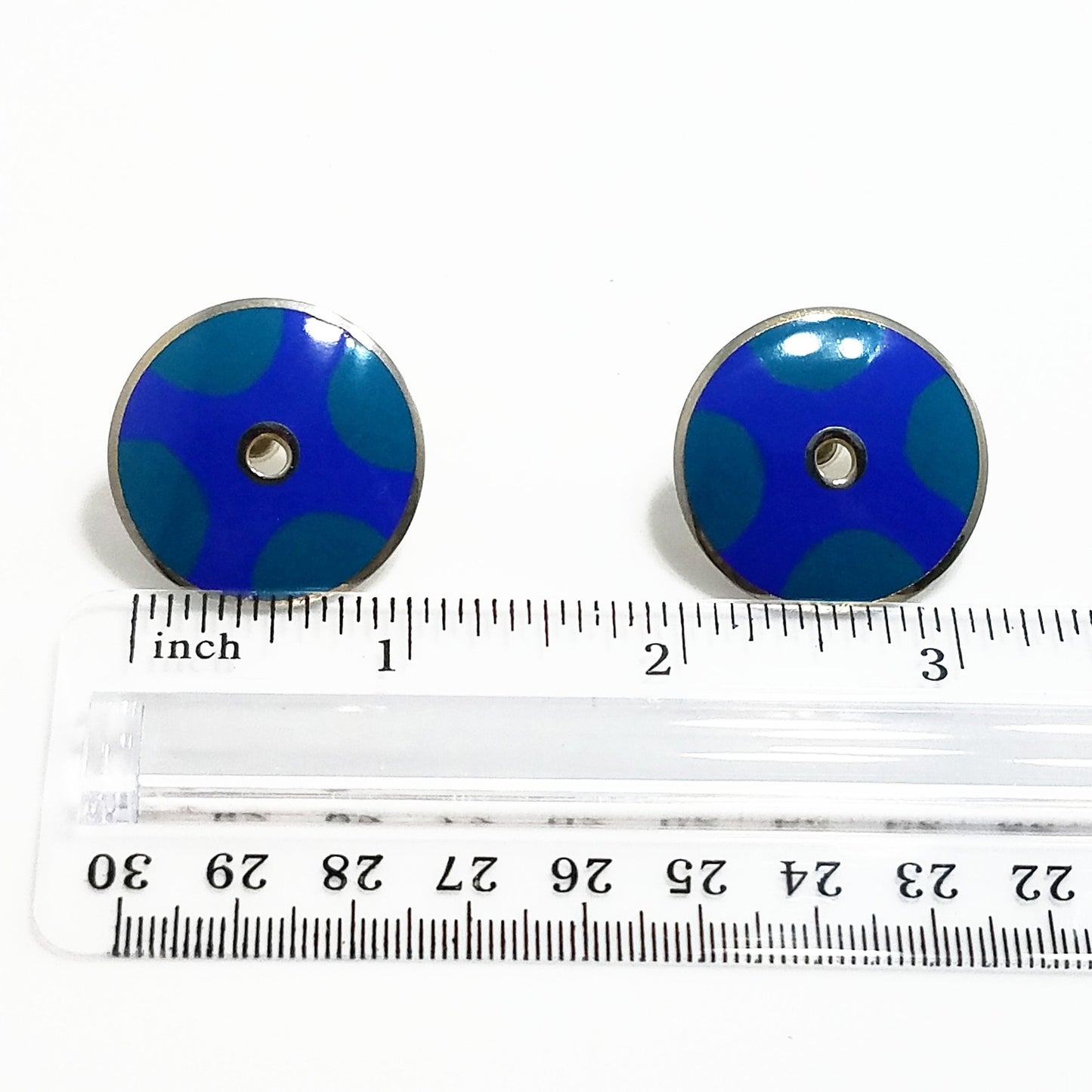Laurel Burch "Medina" Disk Earrings, Modern Design, Gold Filled Posts, 1990s
