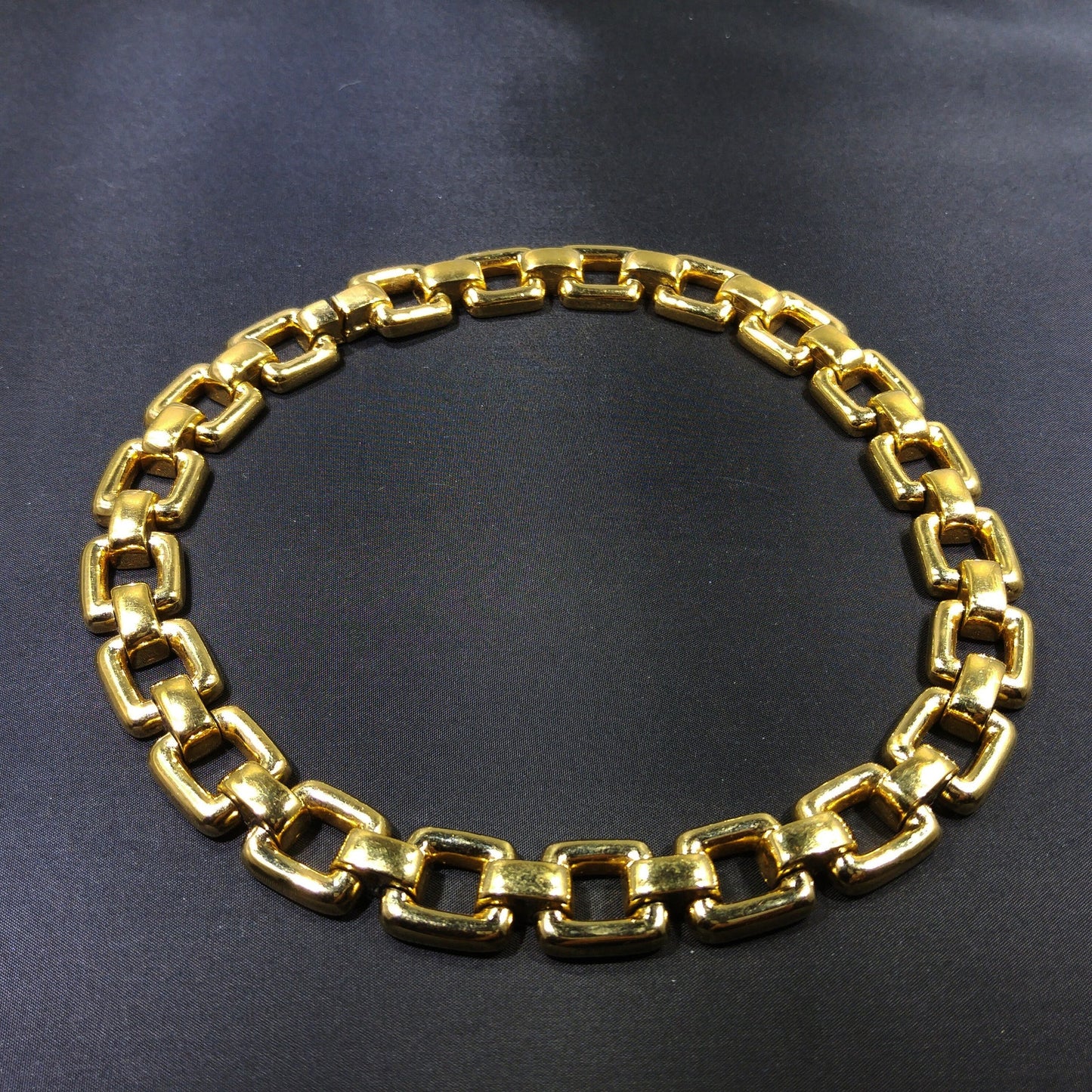 Vintage CINER Gold Chain Choker Necklace, Gold Plated, 1980s