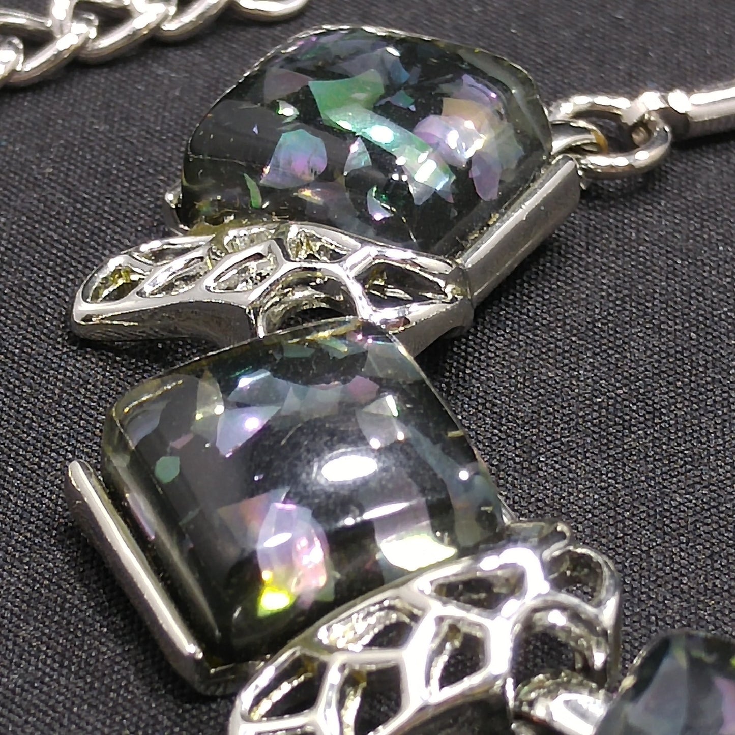 Coro Confetti Lucite Necklace Clip Earrings, 1950s Vintage Jewelry