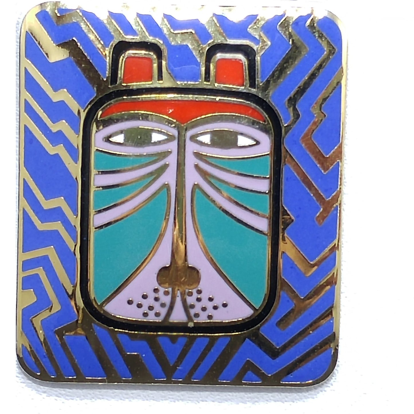 Laurel Burch "Toshio" Post Earrings, Gold Plated & Enamel Cloisonné, 1980s Vintage Jewelry