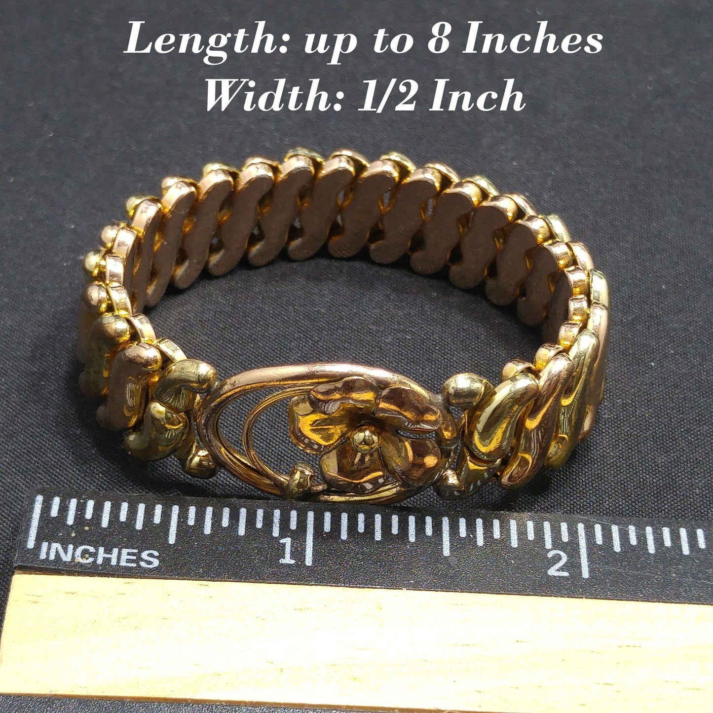 Binder Brothers Expansion Bracelet, Floral Openwork, 1920s Vintage Jewelry