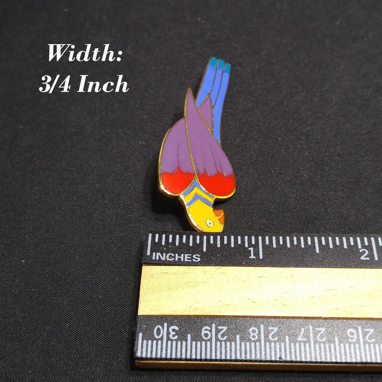 Laurel Burch "Cezanne" Parrot Brooch, Gold Plated, Cloisonne Enamel, 1980s Vintage Jewelry