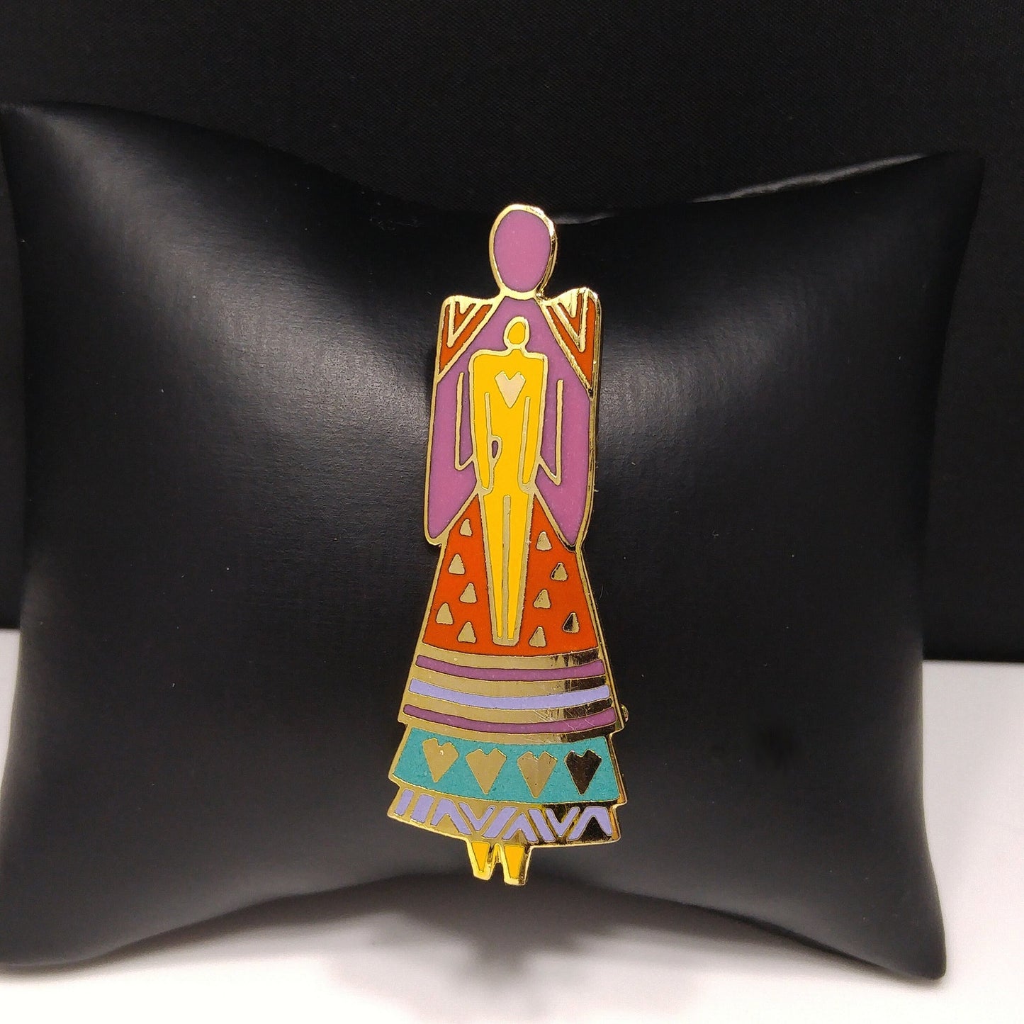 Laurel Burch "Mother and Child" Brooch, 1980s Vintage, Gold Plated