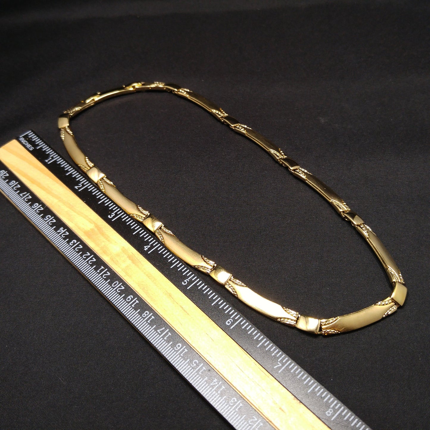 Monet Satin Finish Choker Necklace, Gold Plated, 1950 Vintage Jewelry