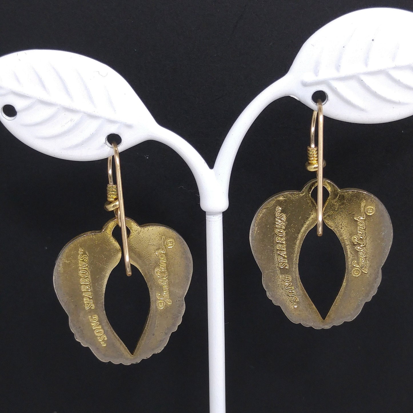 Vintage Laurel Burch "Song Sparrows" Earrings, Gold Plated, 1980s
