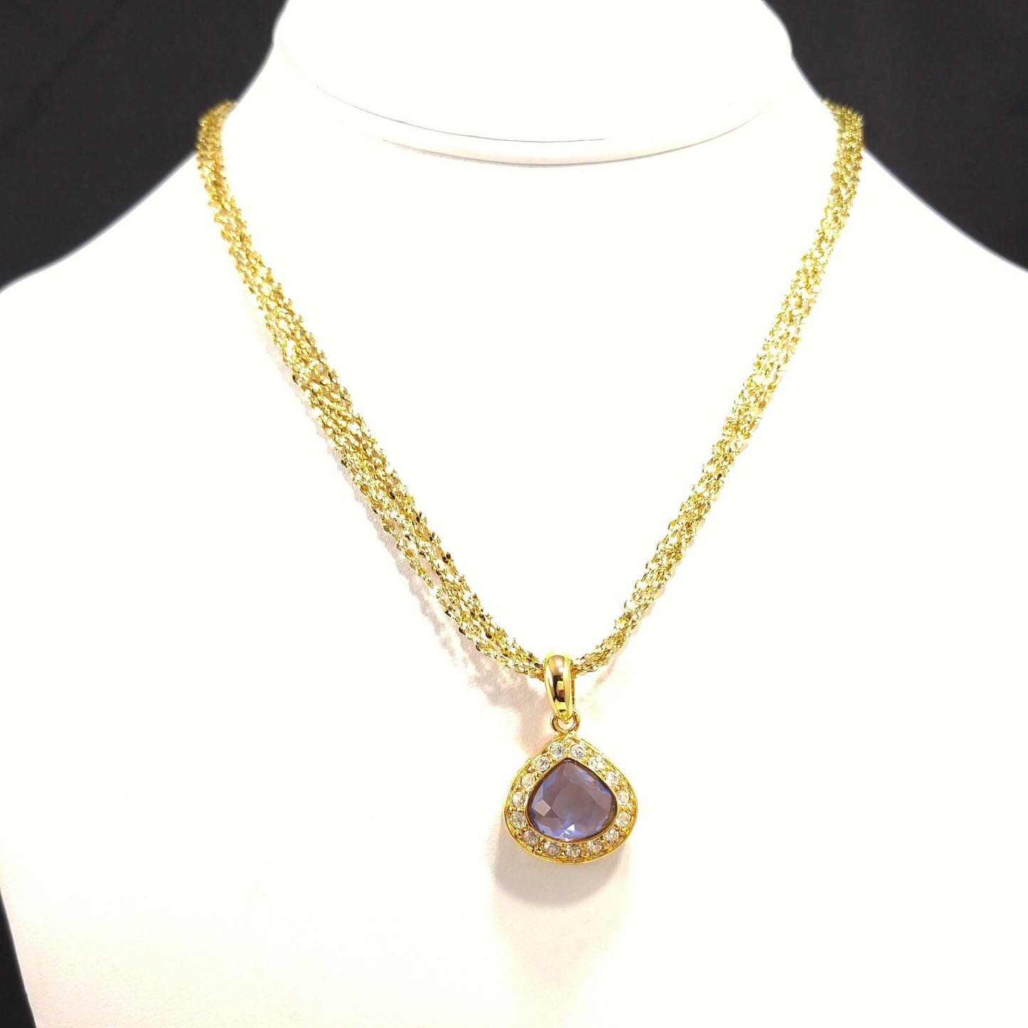 Vintage Nolan Miller Necklace & Three Austrian Crystal Pendants, 1990s
