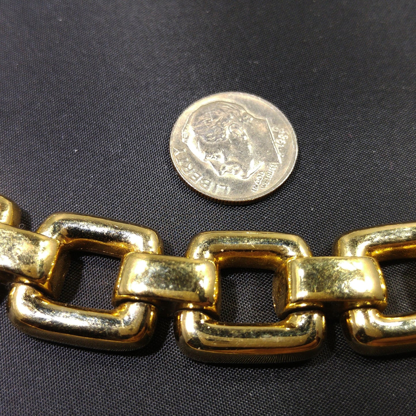 Vintage CINER Gold Chain Choker Necklace, Gold Plated, 1980s