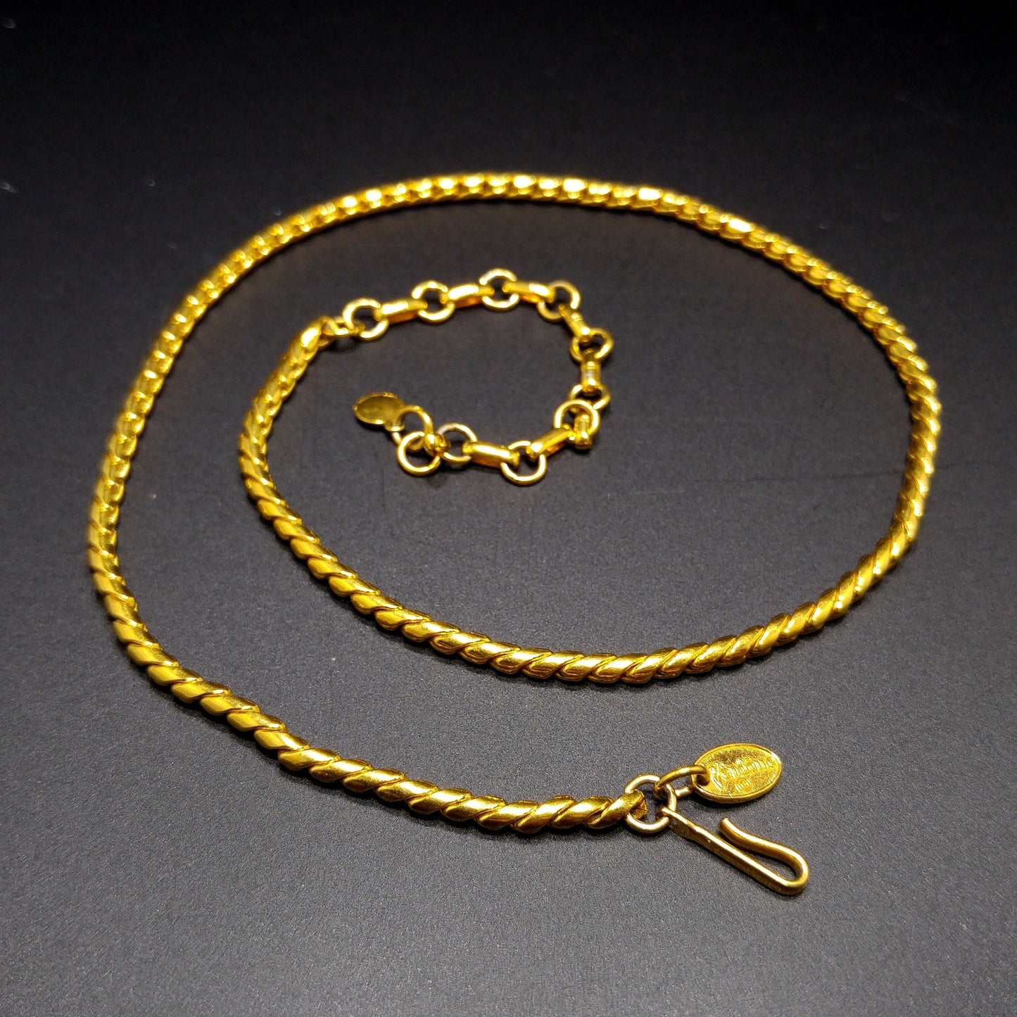 Vintage Vendome Gold Plated Necklace, Adjustable to 18"