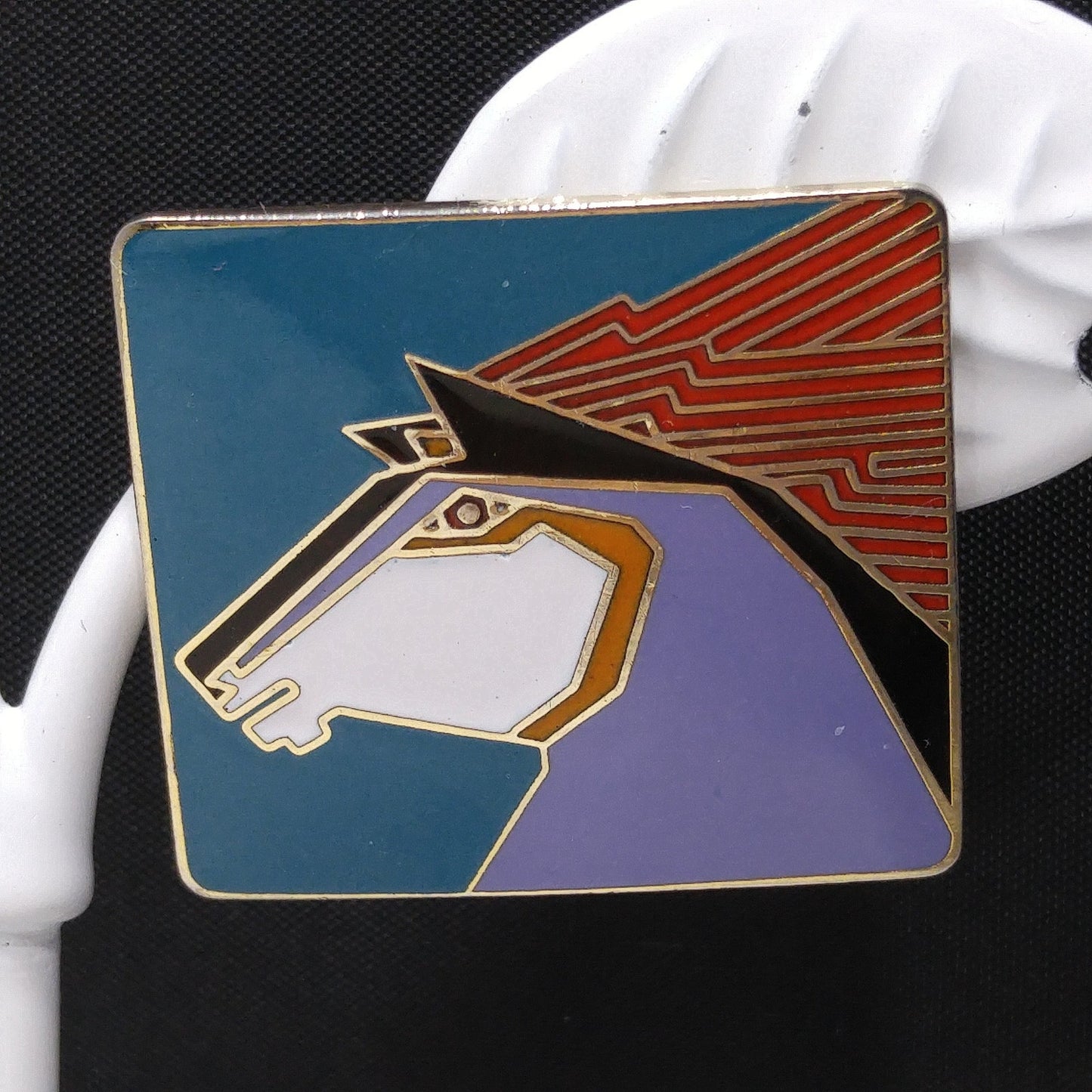 Vintage Laurel Burch "Stallion" Horse Post Earrings, Gold Plated, 1980s