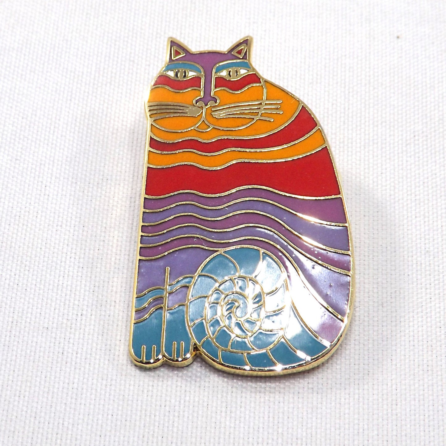Laurel Burch "Rainbow Cats" Brooch, 1980s Vintage Jewelry